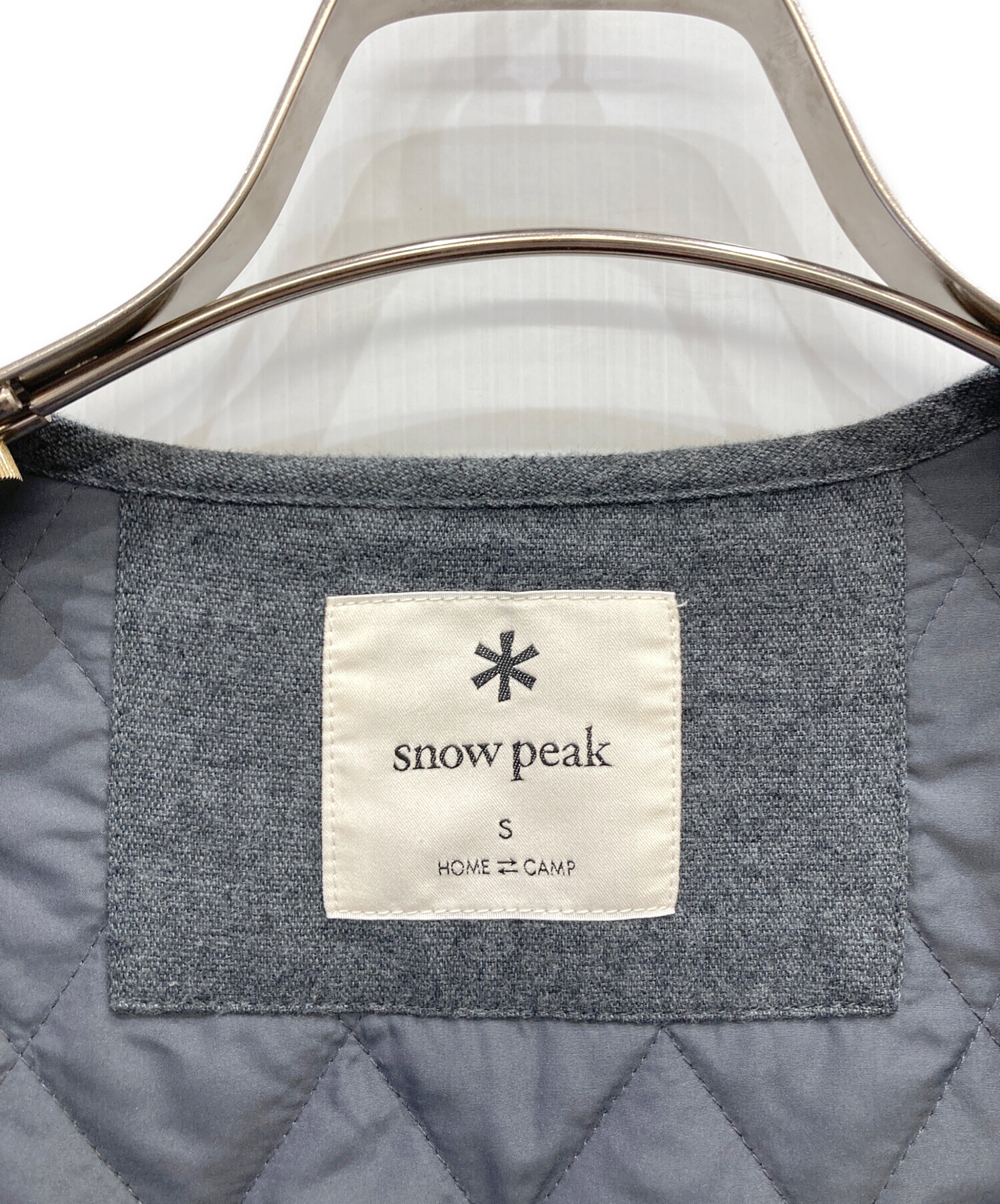 snowpeak Quilted Flannel Vest S グレー ベスト Jacket Outer Fashion