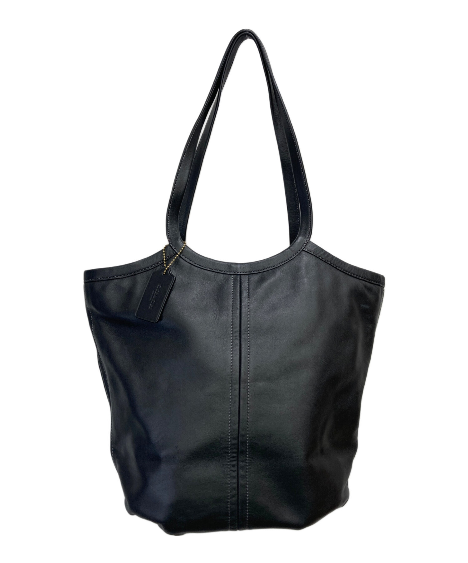 中古・古着通販】COACH (コーチ) レザートートバッグ ブラック 