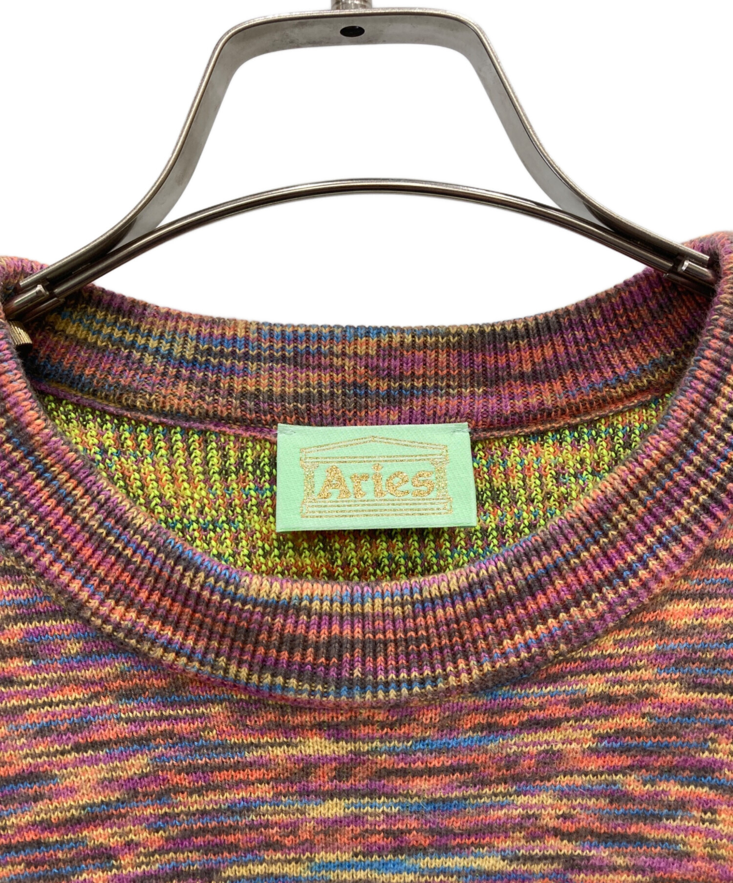 中古・古着通販】ARIES (アリーズ) マルチカラーニット パープル