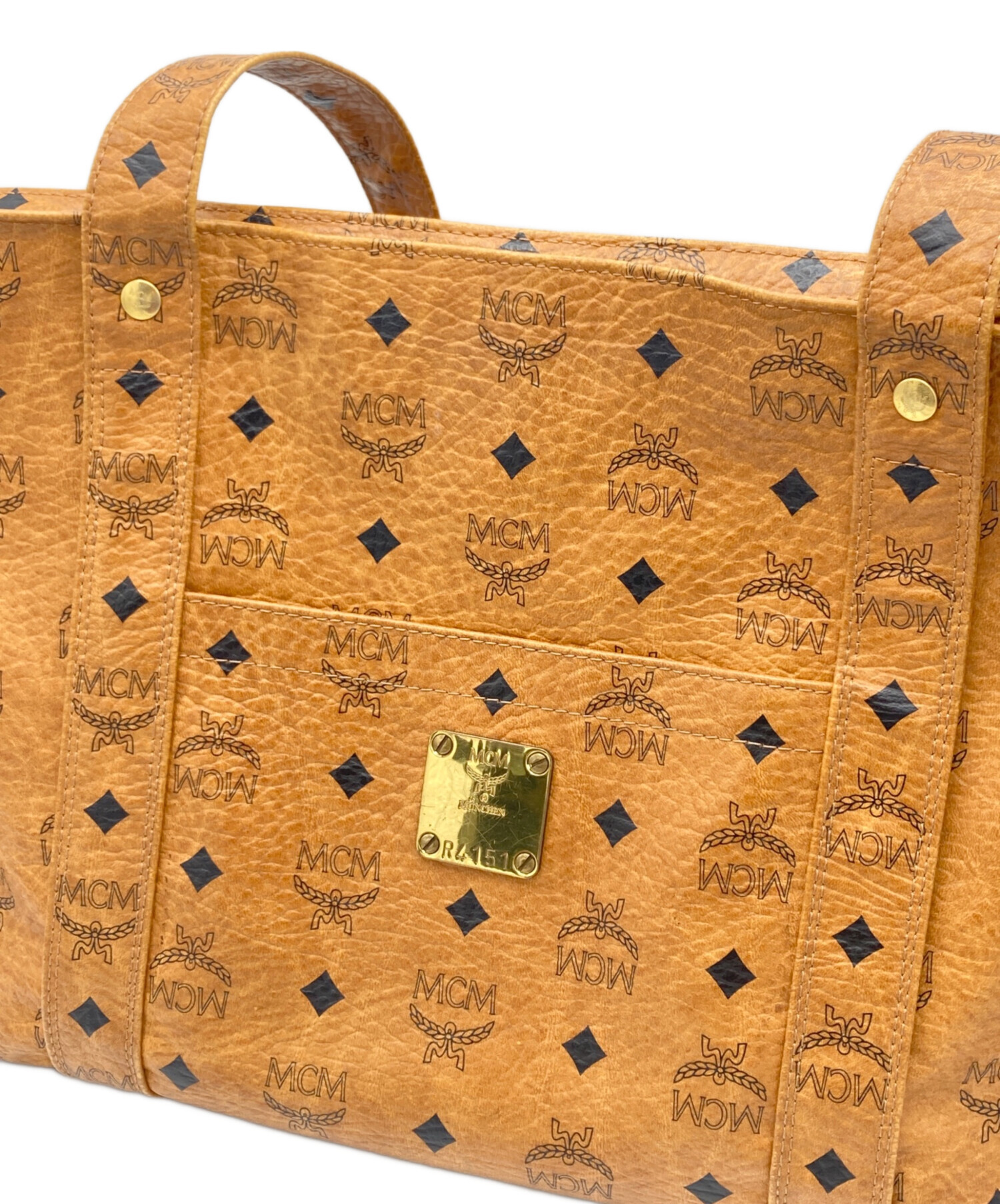 MCM トートバッグ 中古・古着通販】MCM (エムシーエム) トートバッグ オレンジ｜ブランド