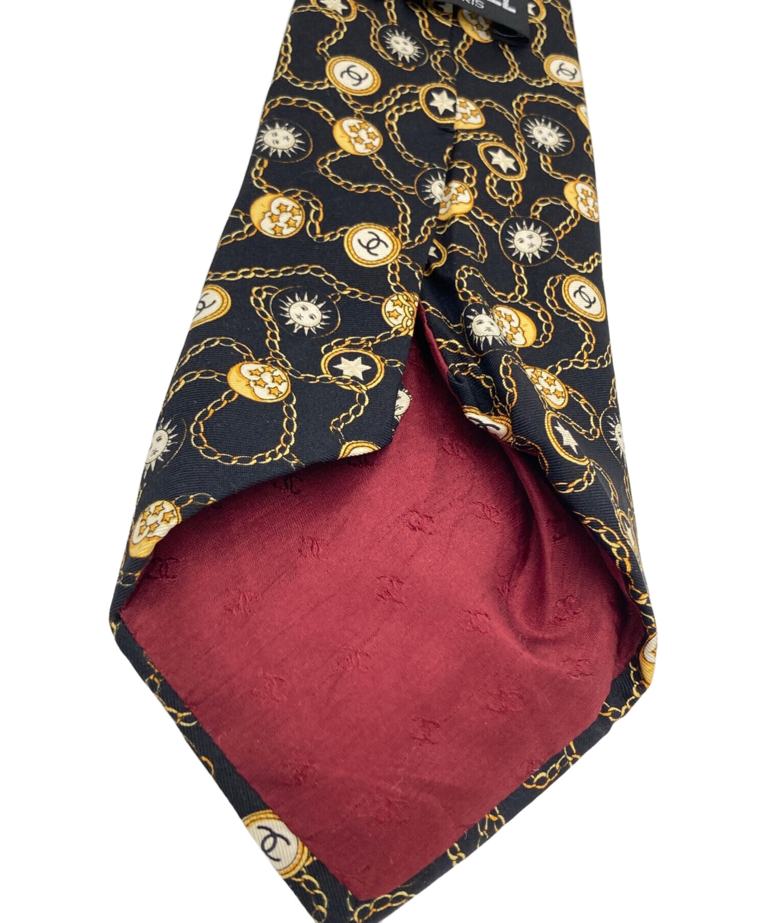 中古・古着通販】CHANEL (シャネル) 総柄ネクタイ ブラック サイズ 中古・古着通販】CHANEL (シャネル) 総柄ネクタイ ブラック サイズ