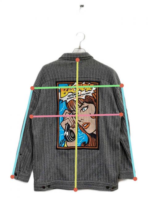 HYSTERIC GLAMOUR スタッズ付 ストライプ ジャケット 中古・古着通販】Hysteric Glamour (ヒステリックグラマー) ストライプ