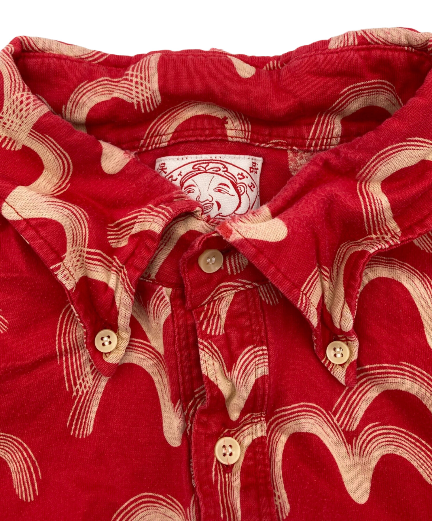 中古・古着通販】EVISU (エヴィス) 長袖ポロシャツ レッド 中古・古着通販】EVISU (エヴィス) 長袖ポロシャツ レッド
