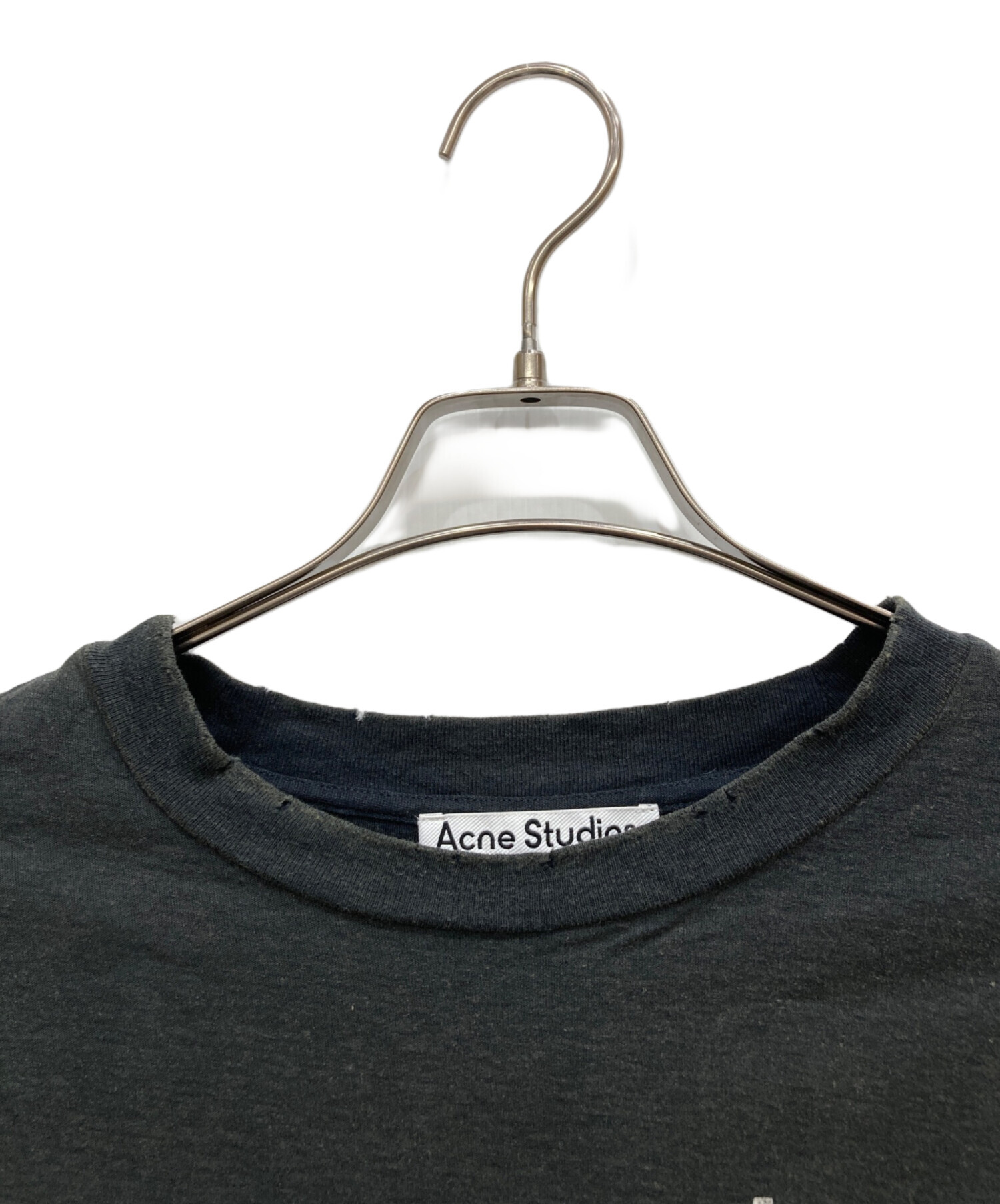 Acne Studios Tシャツ・カットソー XS 黒x紺xグレー 【古着】【中古】 中古・古着通販】Acne studios (アクネ ストゥディオズ) ロゴTシャツ