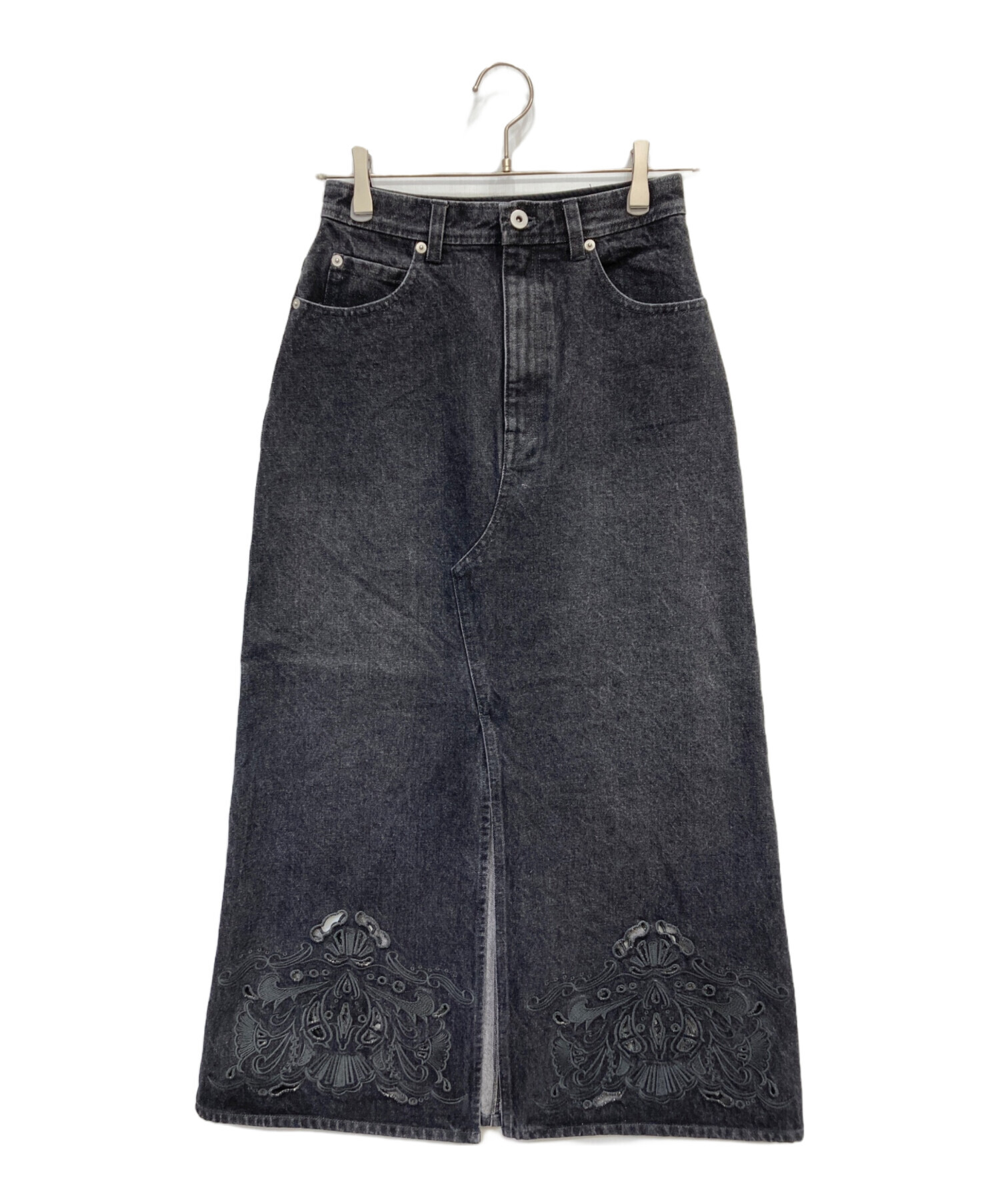 中古・古着通販】Ameri (アメリ) UND CUTWORK EMBROIDERY DENIM SKIRT