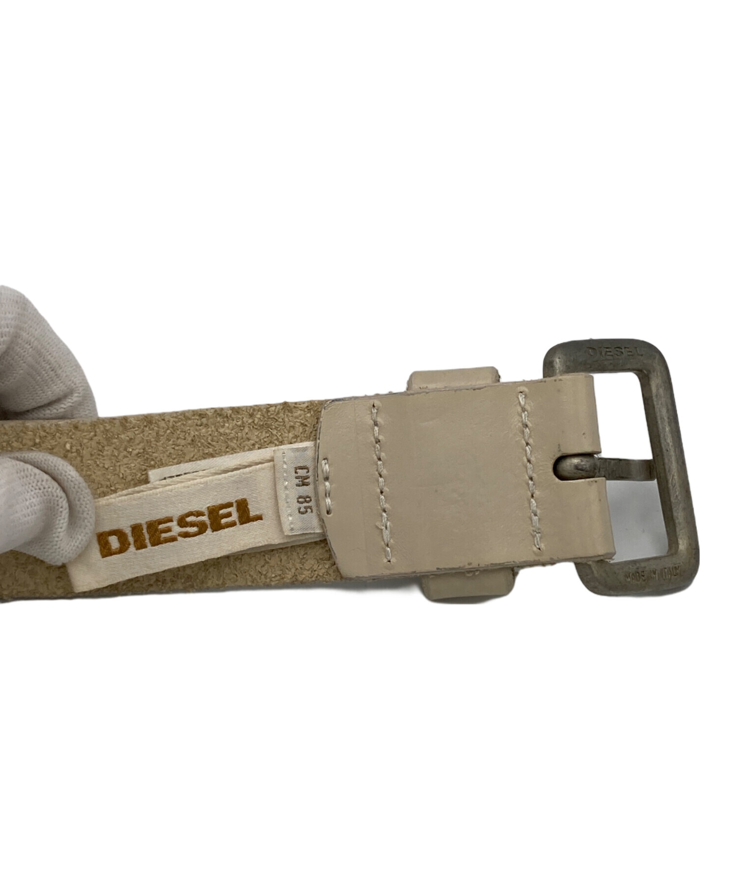 中古・古着通販】DIESEL (ディーゼル) レザーベルト アイボリー