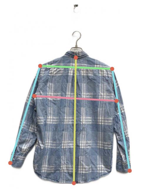 中古・古着通販】EVISU (エヴィス) カモメ刺繍チェックシャツ ブルー