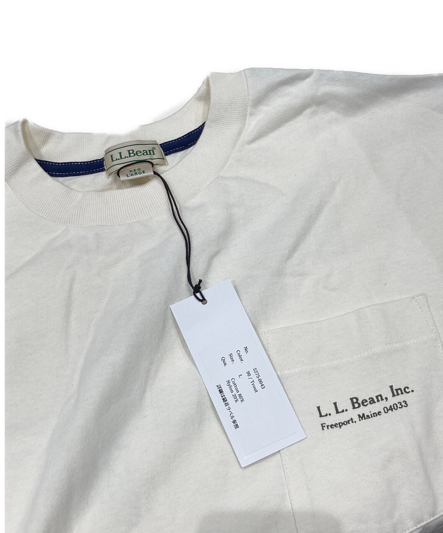 中古・古着通販】L.L.Bean (エルエルビーン) Tシャツ アイボリー 