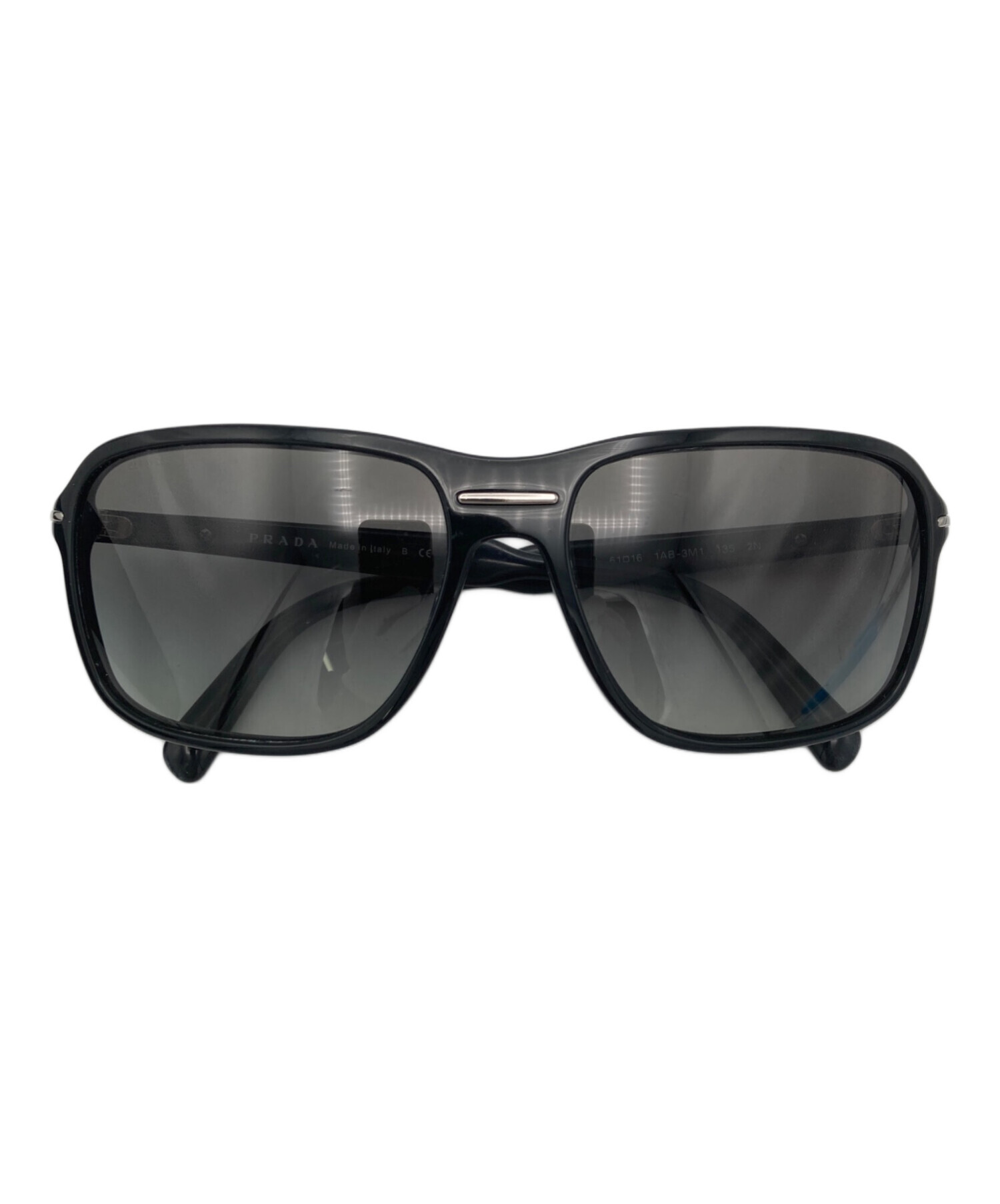 プラダ PRADA サングラス メタル/プラスチック ブラック×シルバー メンズ 送料無料【中古】 56568a 中古・古着通販】PRADA (プラダ) サングラス ブラック｜ブランド・古着