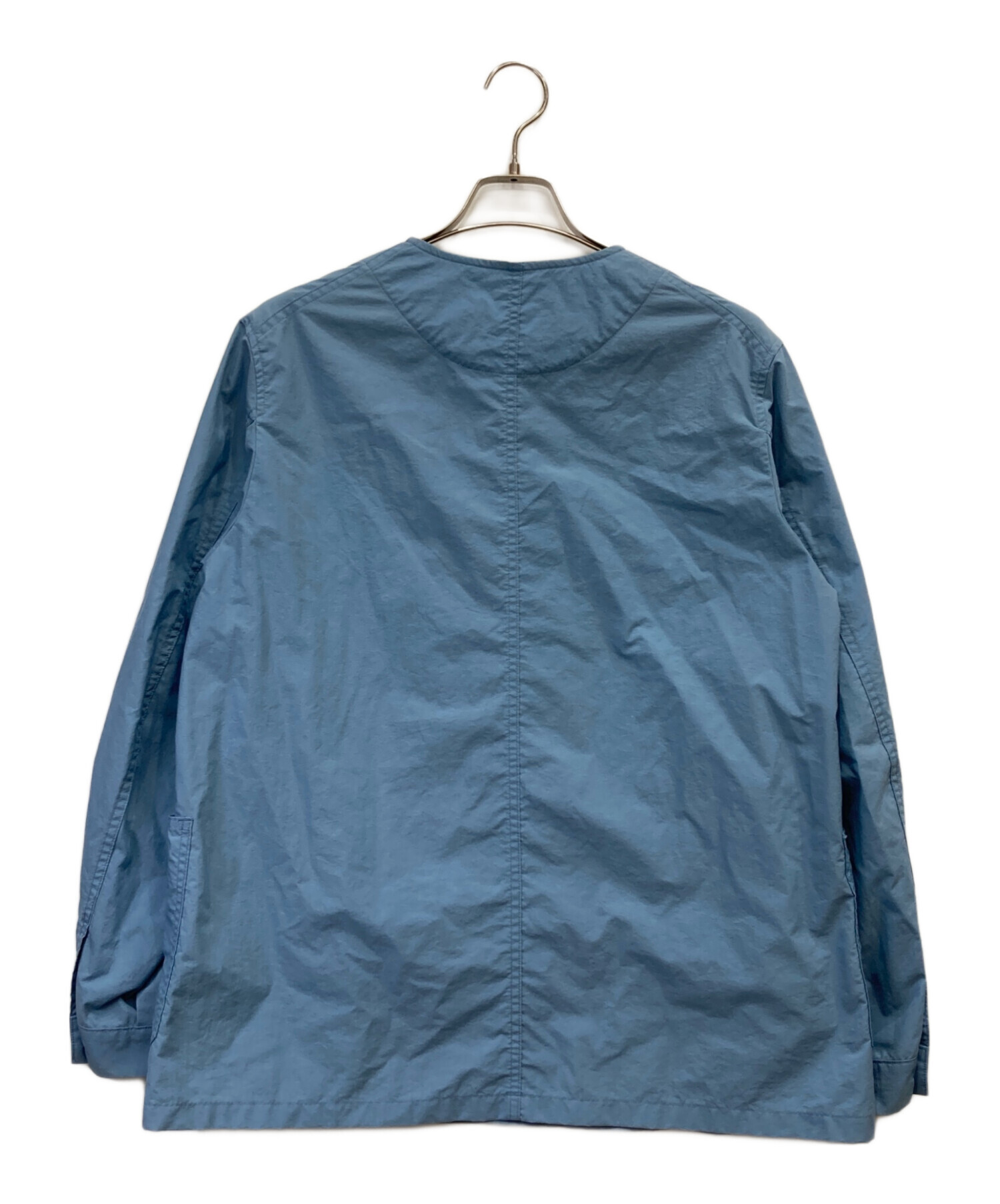 DANTON ネイビー ノーカラージャケット(USED)(美品) 中古・古着通販】DANTON (ダントン) ノーカラージャケット ブルー