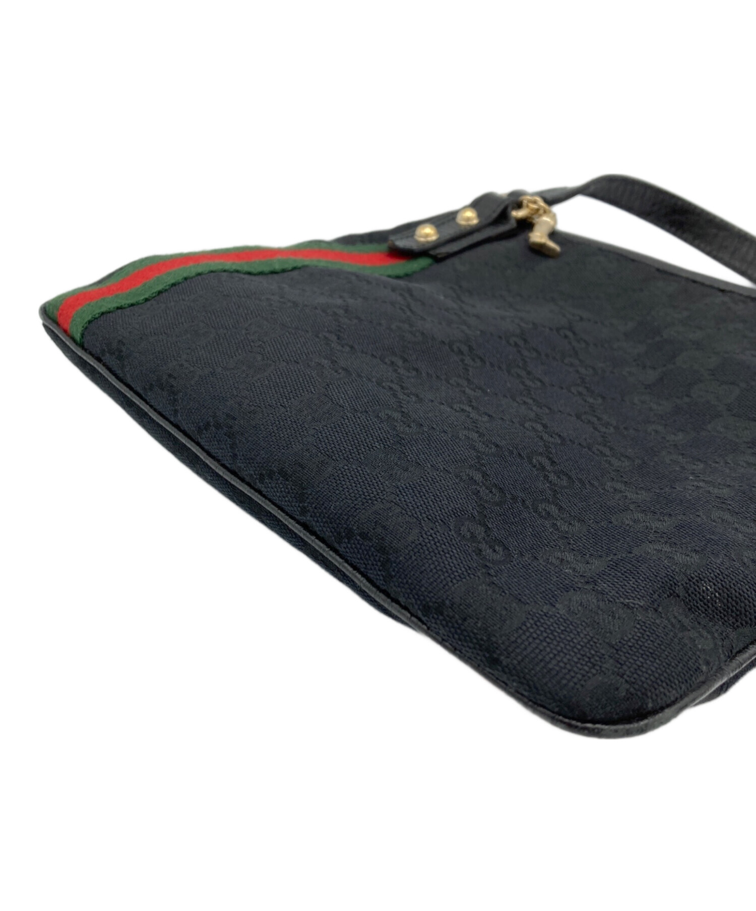 【本日21時迄セール先着順】グッチショルダーバッグシェリーラインブラック GUCCI（グッチ） シェリーライン ウェブライン デニムキャンバス