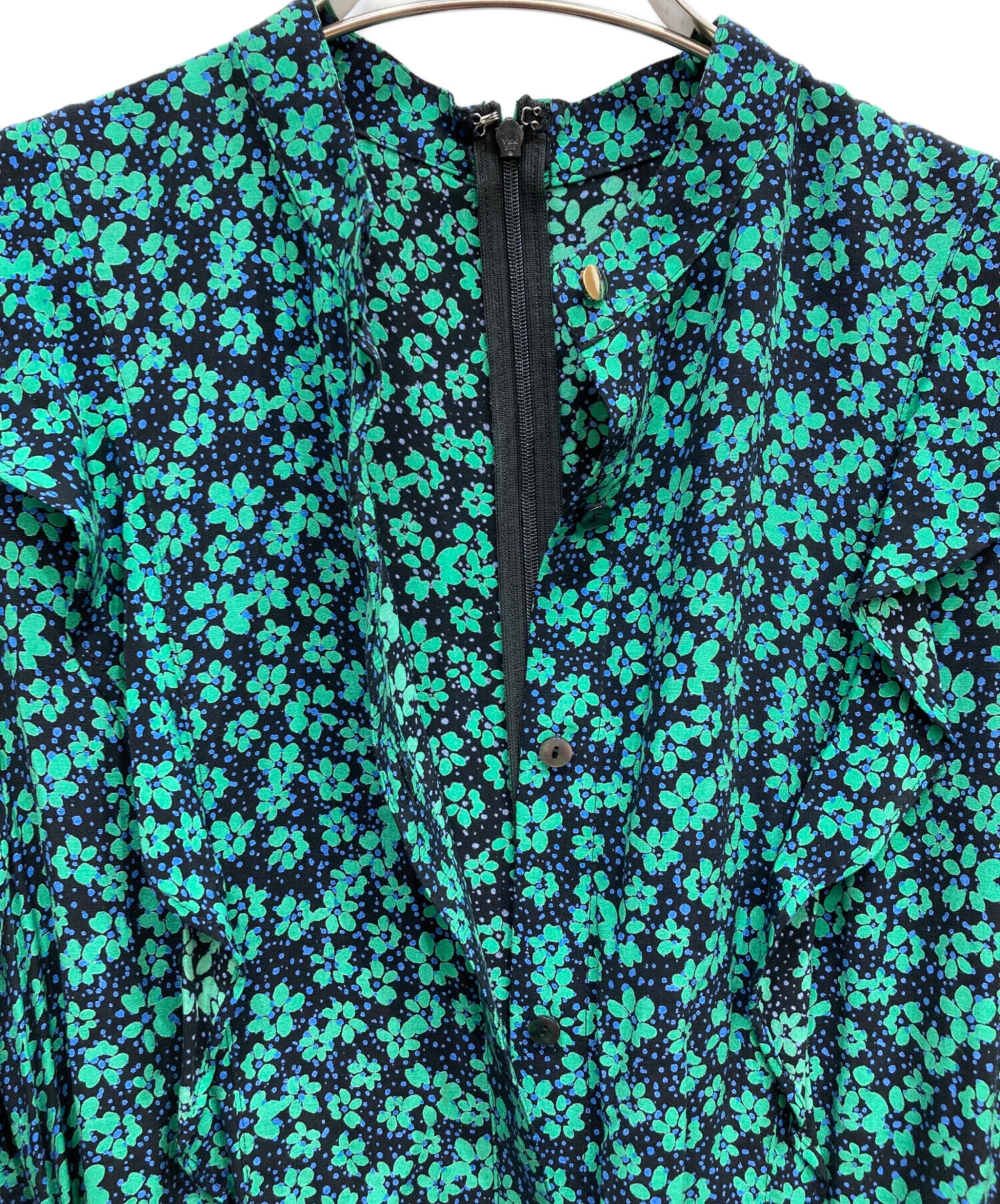 中古・古着通販】allureville (アルアバイル) 花柄ワンピース グリーン 