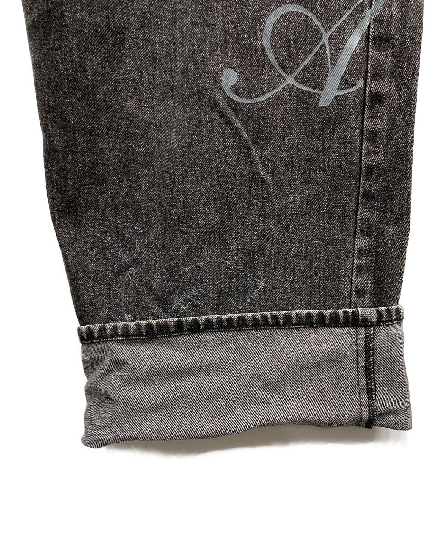 Ameri　アメリ　デニム【未使用タグ付】 中古・古着通販】AMERI (アメリ) PAINT MOTIF PRINT DENIM PANTS
