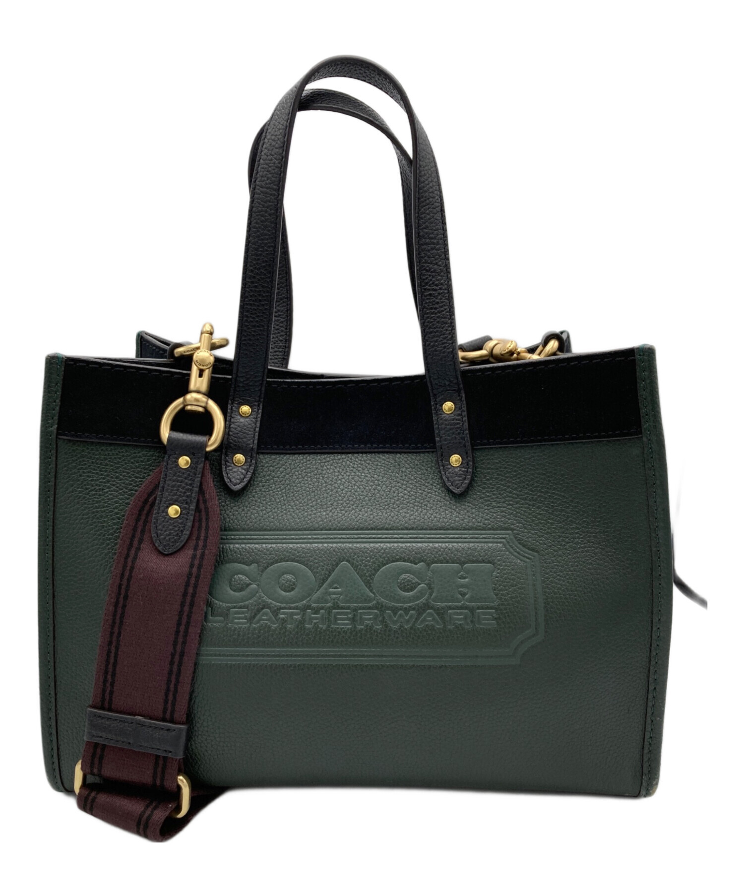 中古・古着通販】COACH (コーチ) フィールドトート 30 グリーン 