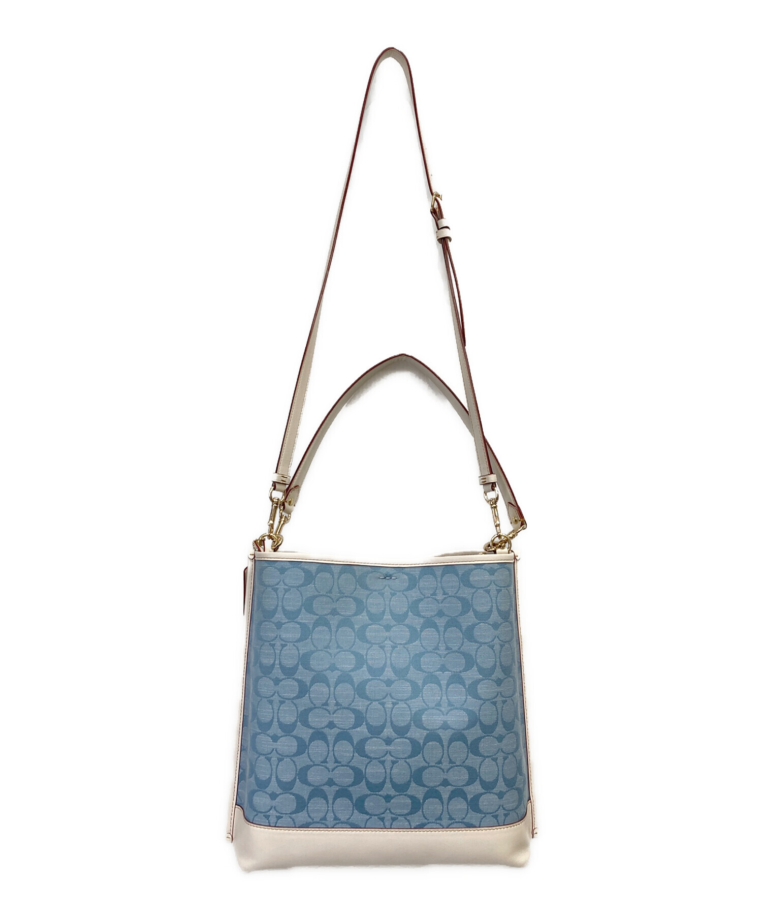 f*r様 コーチ　coach モリー バケット ハンドバッグ　パウダーブルー 中古・古着通販】COACH (コーチ) モリーバケットバック ブルー