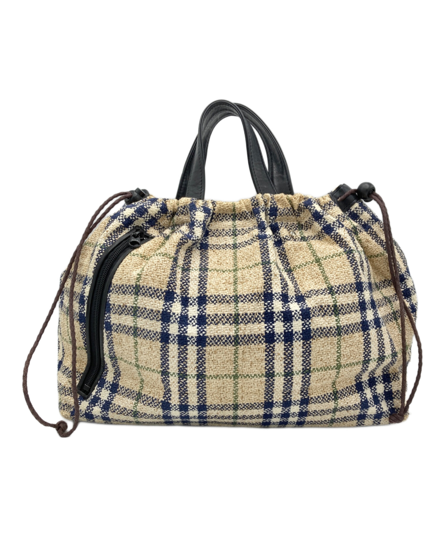 【希少】BURBERRY バーバリー ハンドバッグ ツイード×レザー 編み込み 中古・古着通販】Burberry's (バーバリー) ツイードハンドバッグ
