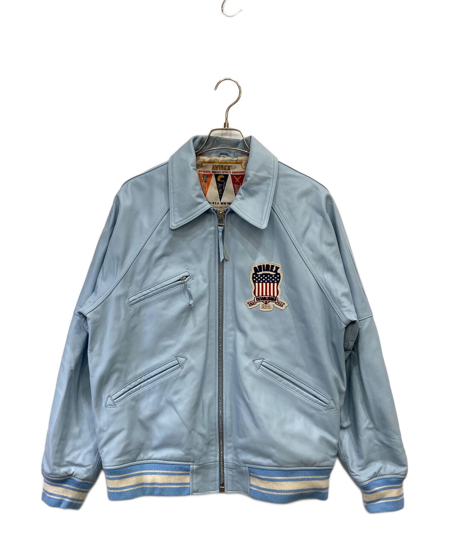 中古 AVIREX SIGNATUR VARSITY JACKET 中古・古着通販】AVIREX (アヴィレックス) LIGHT SIGNATURE VARSITY