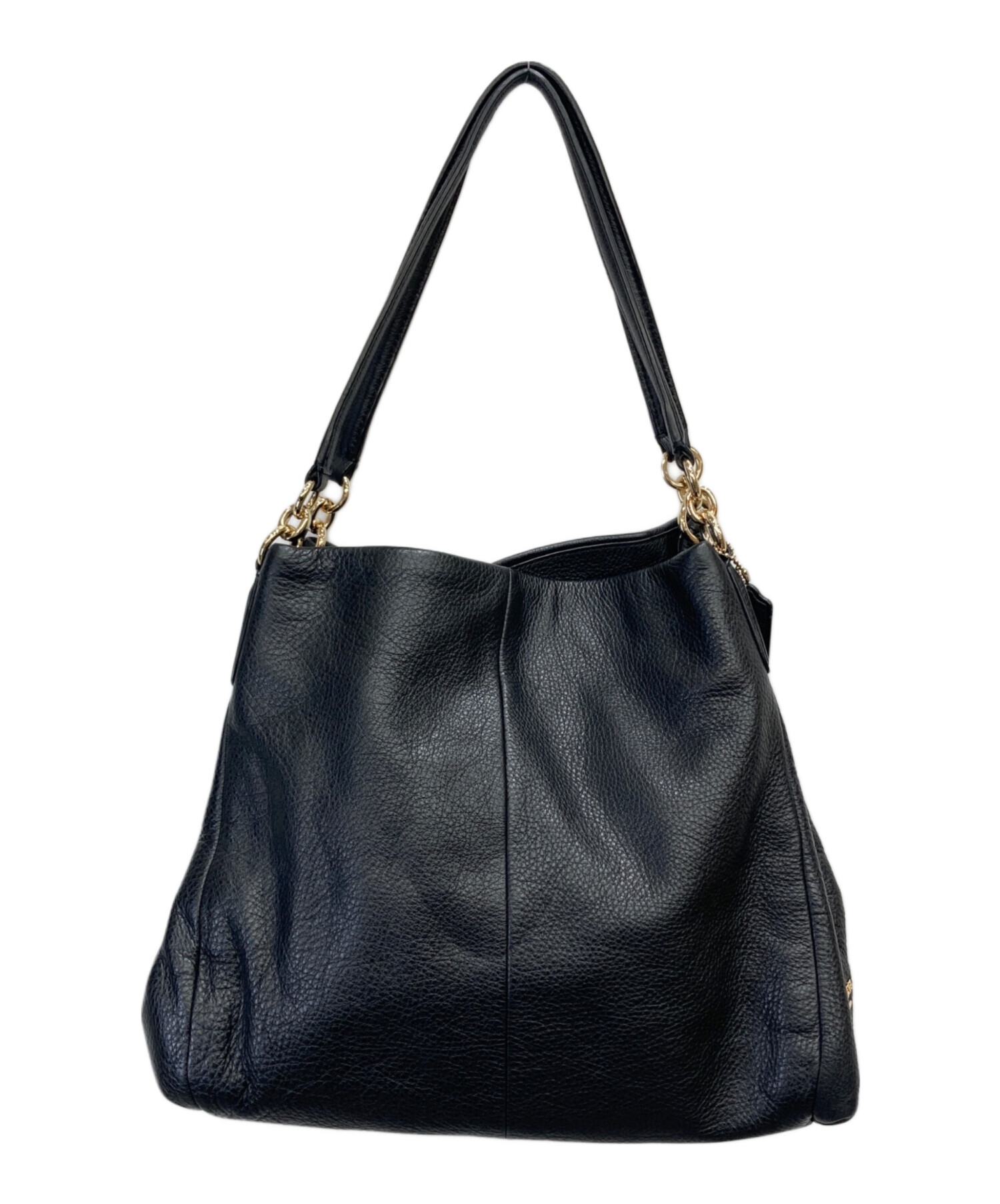 【未使用】トートバッグ　coach レザー　ブラック 中古・古着通販】COACH (コーチ) レザートートバッグ ブラック