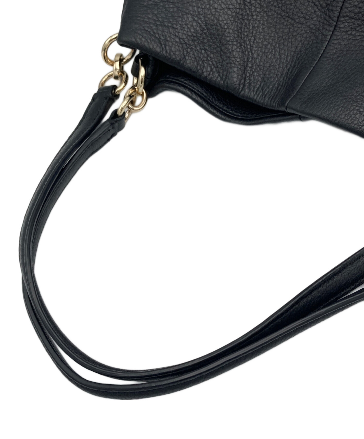 中古・古着通販】COACH (コーチ) レザートートバッグ ブラック