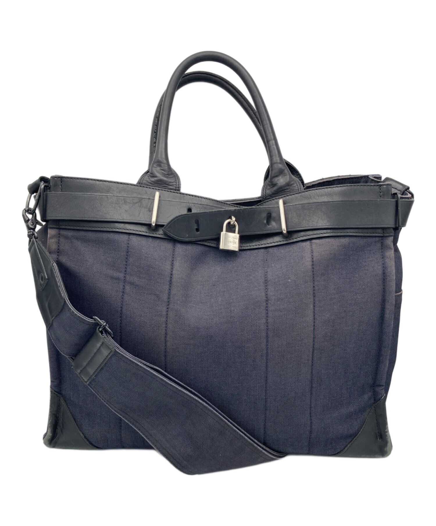 中古・古着通販】PORTER (ポーター) FORK 2WAY TOTE BAG(L) ネイビー