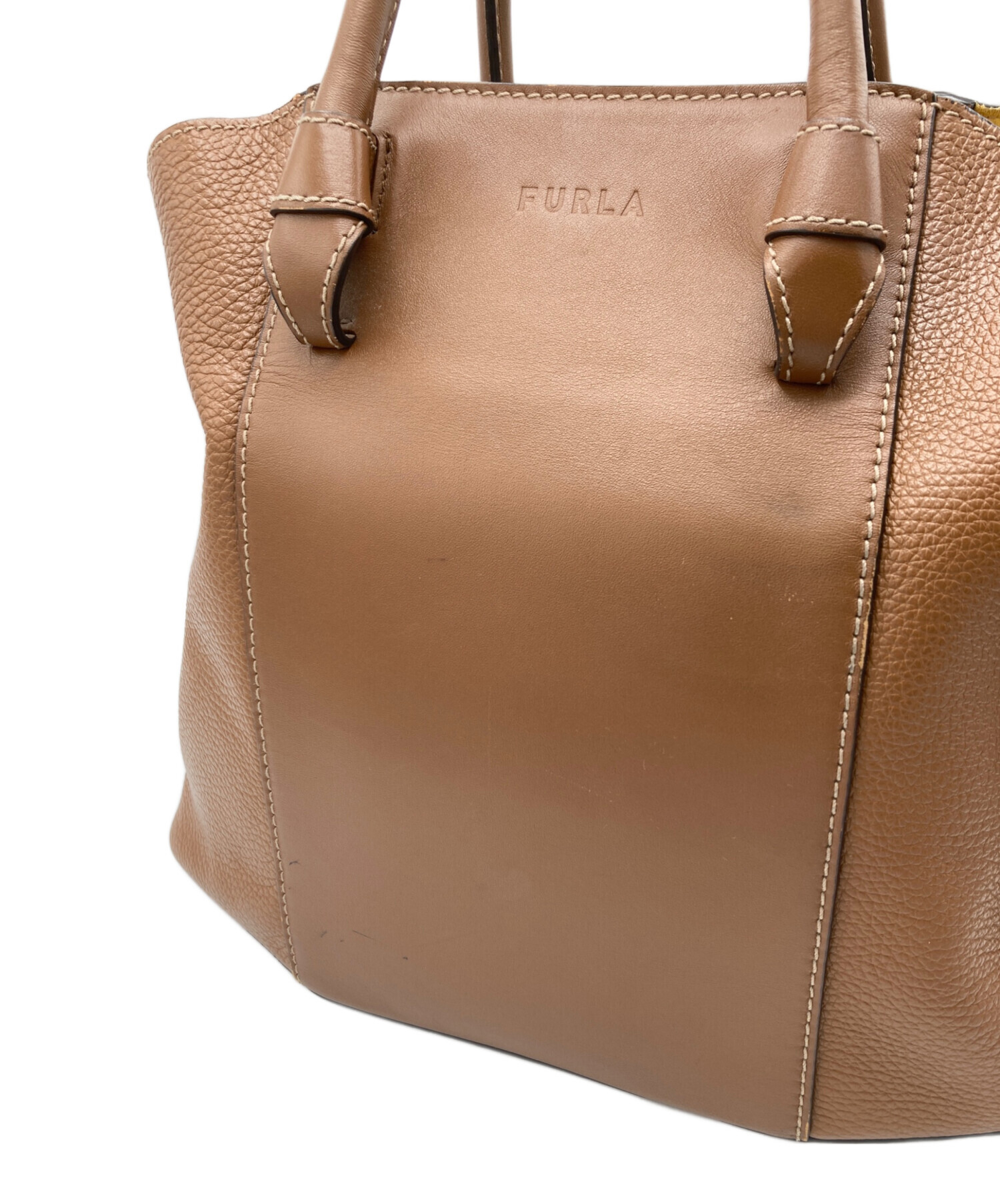 FURLA ブラウン レザー 2WAYバッグ 中古・古着通販】FURLA (フルラ) 2WAYバッグ ブラウン｜ブランド・古着