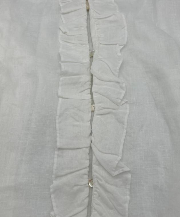 中古・古着通販】tumugu (ツムグ) ロイヤルリネンフリルブラウス