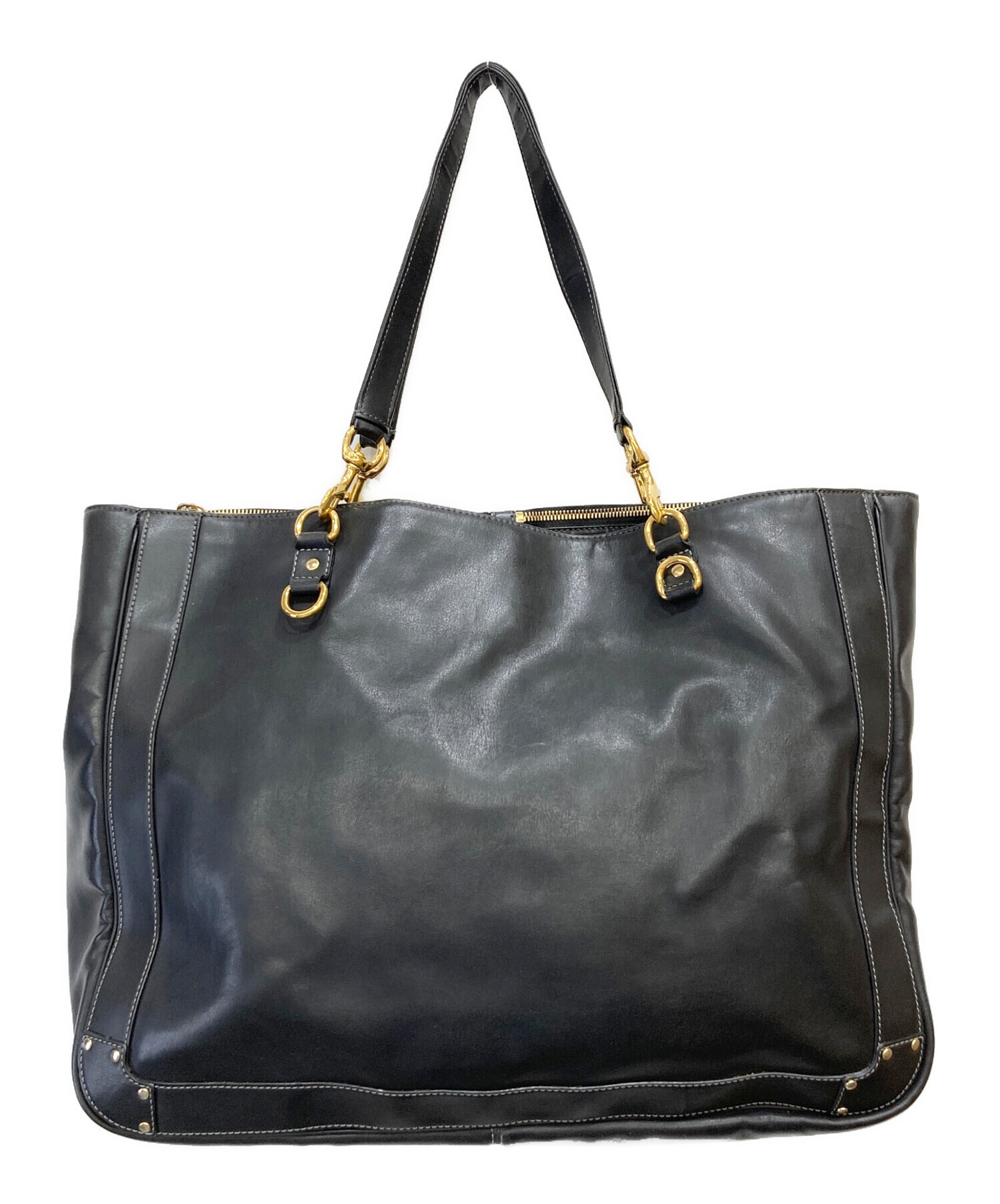 中古・古着通販】Chloe (クロエ) レザーハンドバッグ ブラック