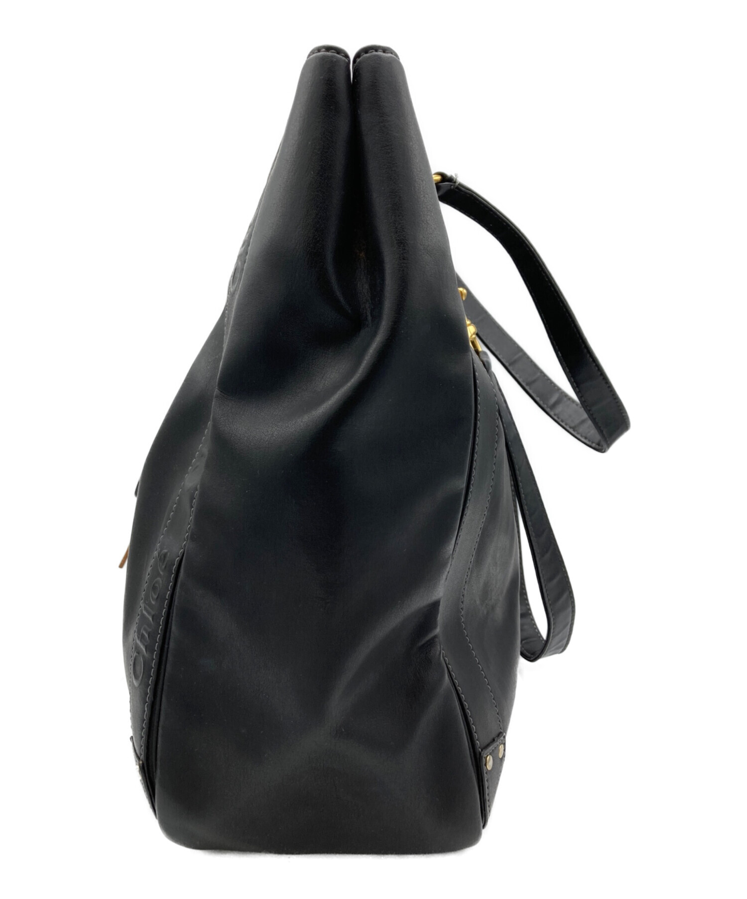 【美品】Chloé クロエ ヴィンテージ ジャネット バッグ レザー 中古・古着通販】Chloe (クロエ) レザーハンドバッグ ブラック