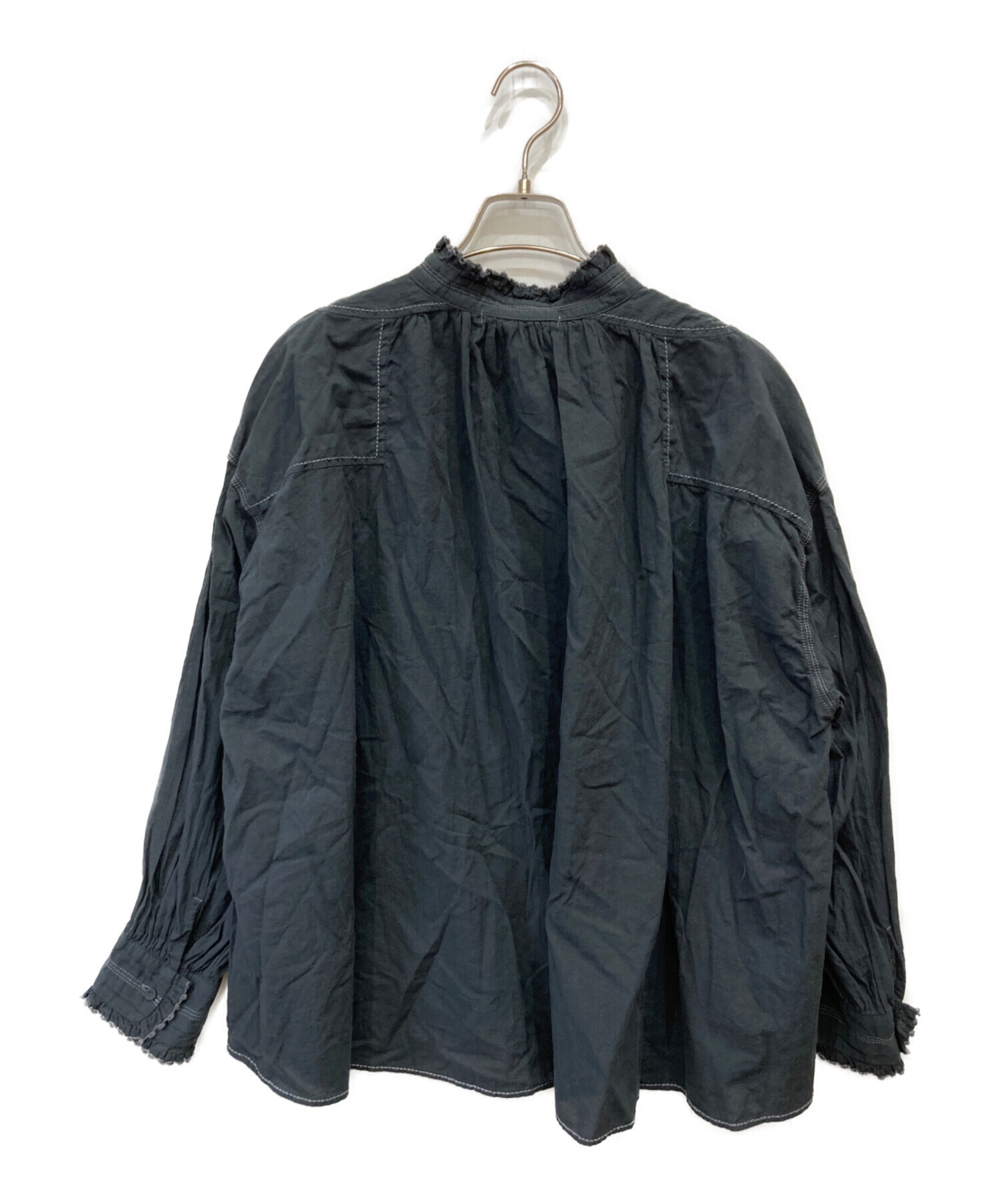 中古・古着通販】tumugu (ツムグ) ふわふわコットンシャツ ブラック 