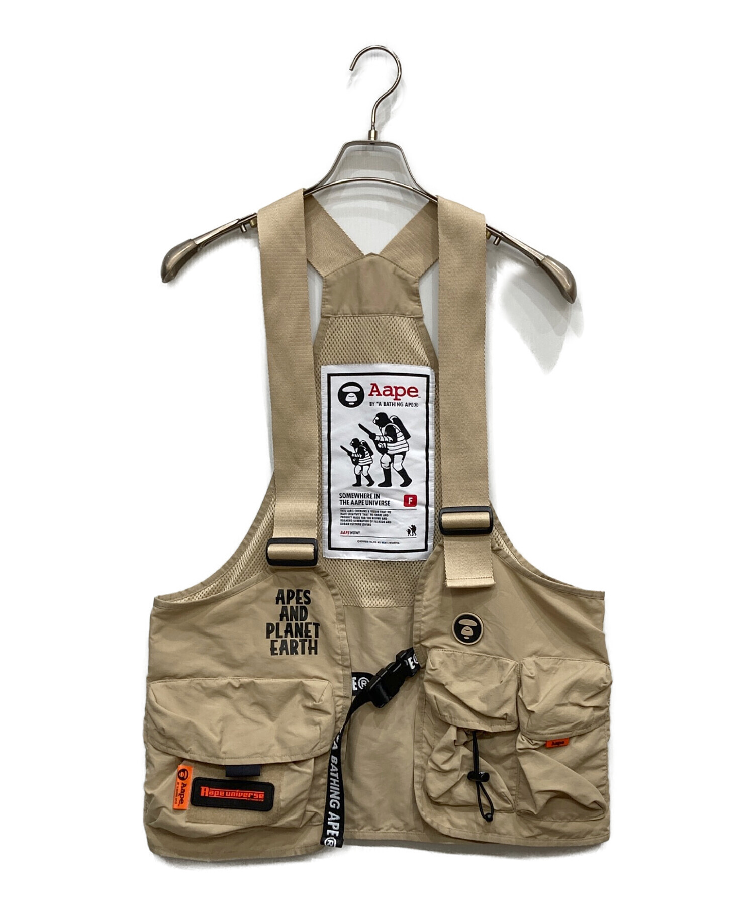 ＊AAPE BY A BATHING APE メッシュ フィッシングベスト 中古・古着通販】AAPE BY A BATHING APE (エーエイプ バイ ア
