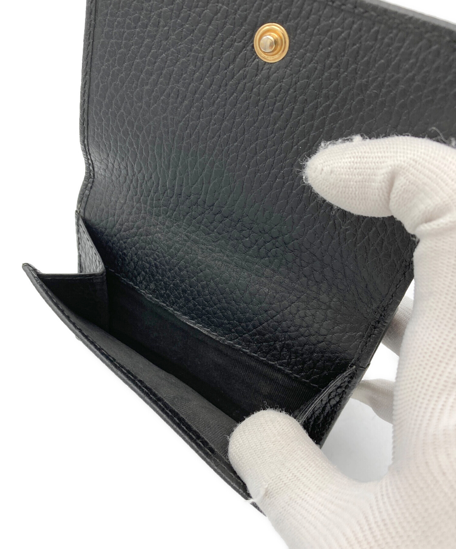 中古・古着通販】GUCCI (グッチ) 3つ折り財布 ブラック｜ブランド