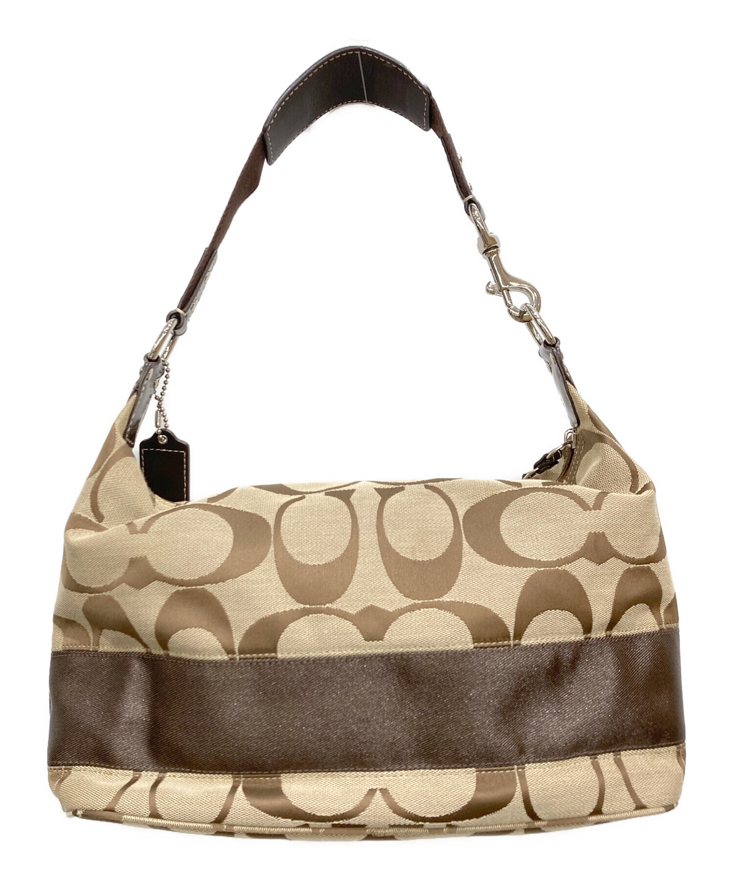 コーチ COACH シグネチャー ワンショルダーバッグ ブラウン　美品 中古・古着通販】COACH (コーチ) シグネチャーワンショルダーバッグ