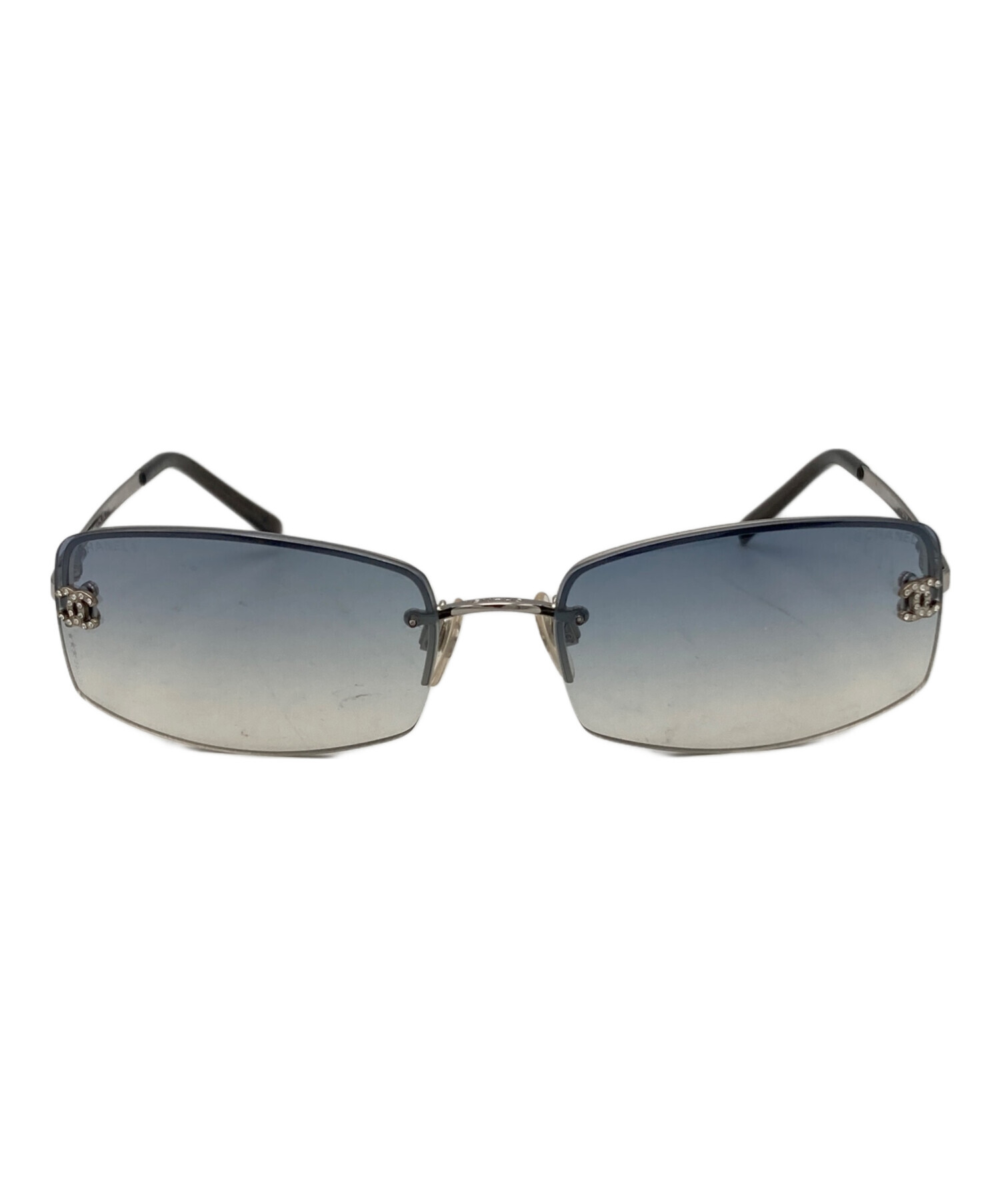 CHANEL★ハーフリムサングラス・メガネ4093-B C.125/8Z 中古・古着通販】CHANEL (シャネル) ココマーク ハーフリムサングラス
