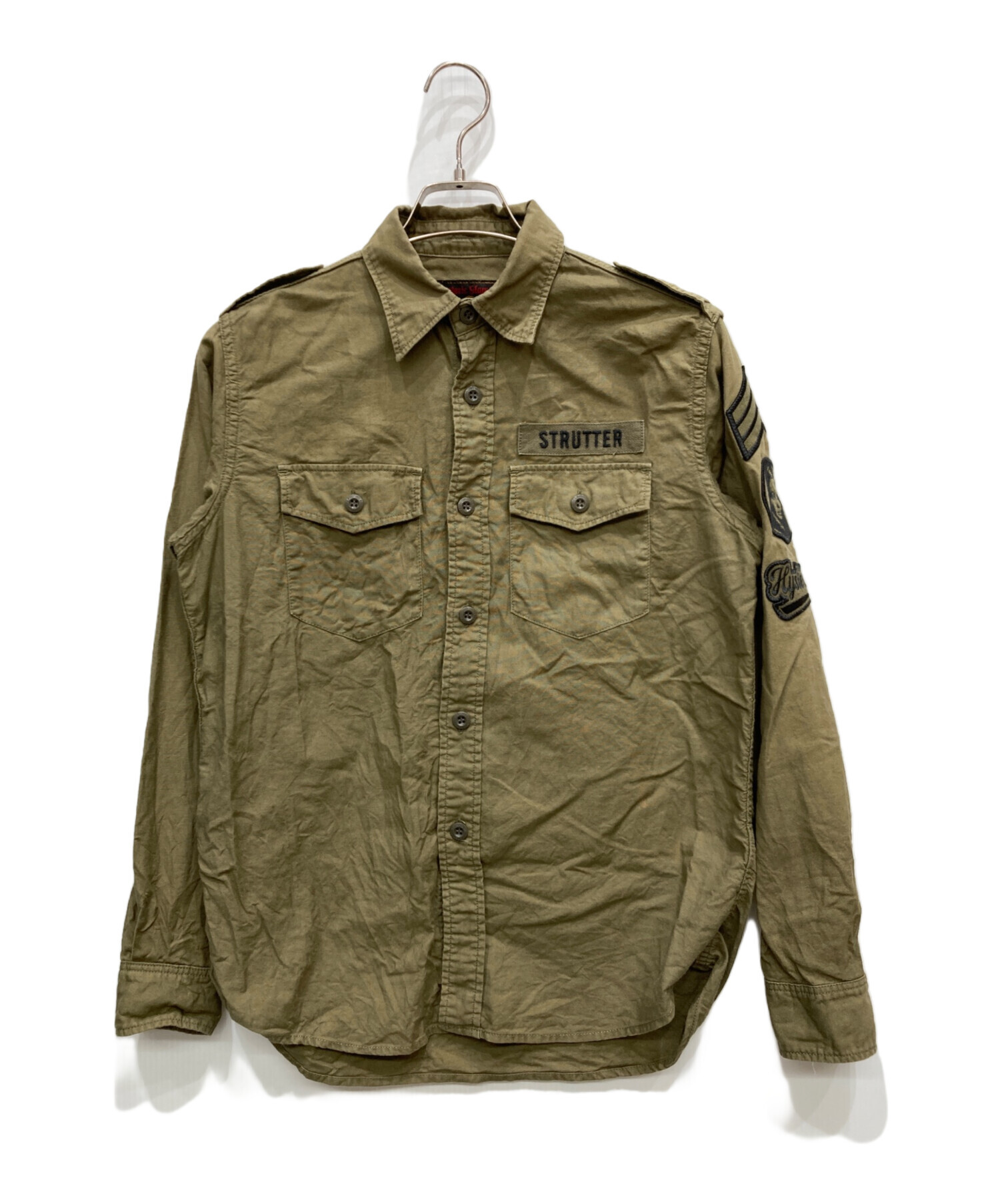 HYSTERIC GLAMOUR カジュアルシャツ XL カーキ 【古着】【中古】 中古・古着通販】Hysteric Glamour (ヒステリックグラマー) シャツ