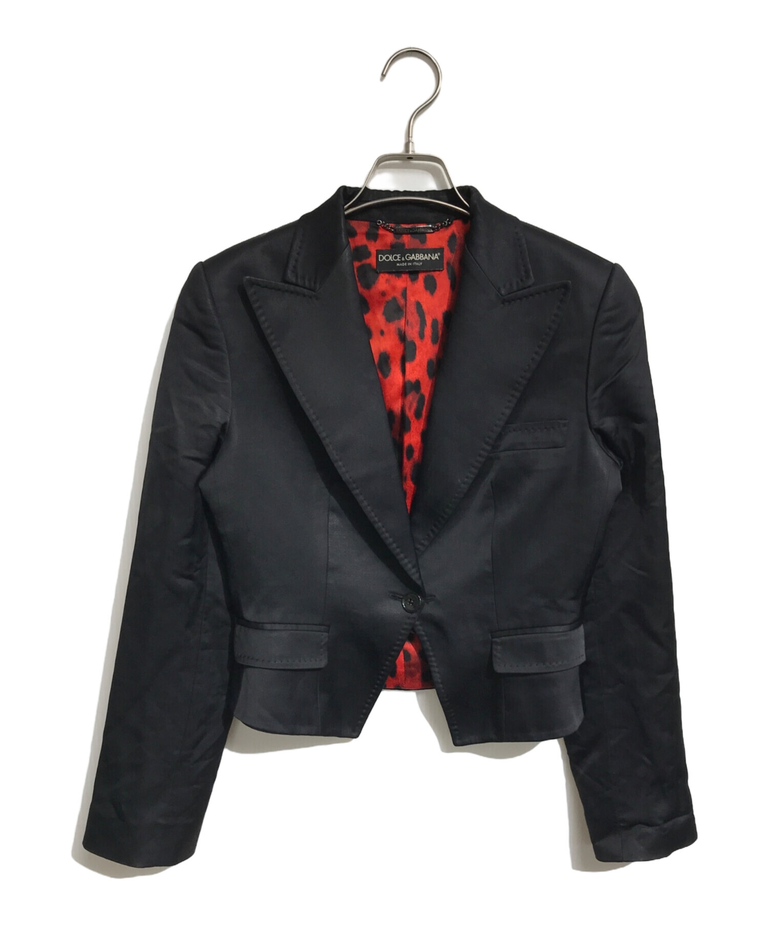 DOLCE&GABBANA テーラードジャケット ベロア 裏地アニマル柄　ロゴ 中古・古着通販】DOLCE & GABBANA (ドルチェ＆ガッバーナ) 裏地