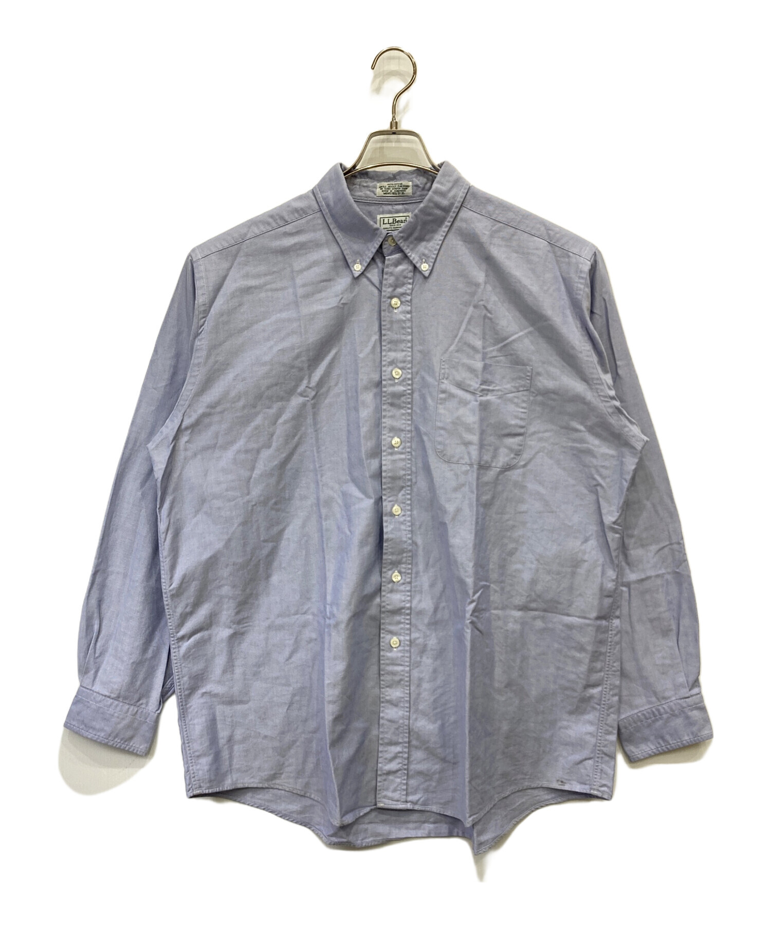 80s90s エルエルビーンボタンダウンシャツ ライトパープル S 中古