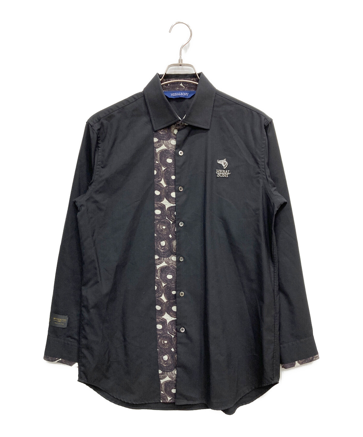 HERALBONY 長袖シャツ Mサイズ 中古・古着通販】HERALBONY (ヘラルボニー) プリント切替ロングシャツ