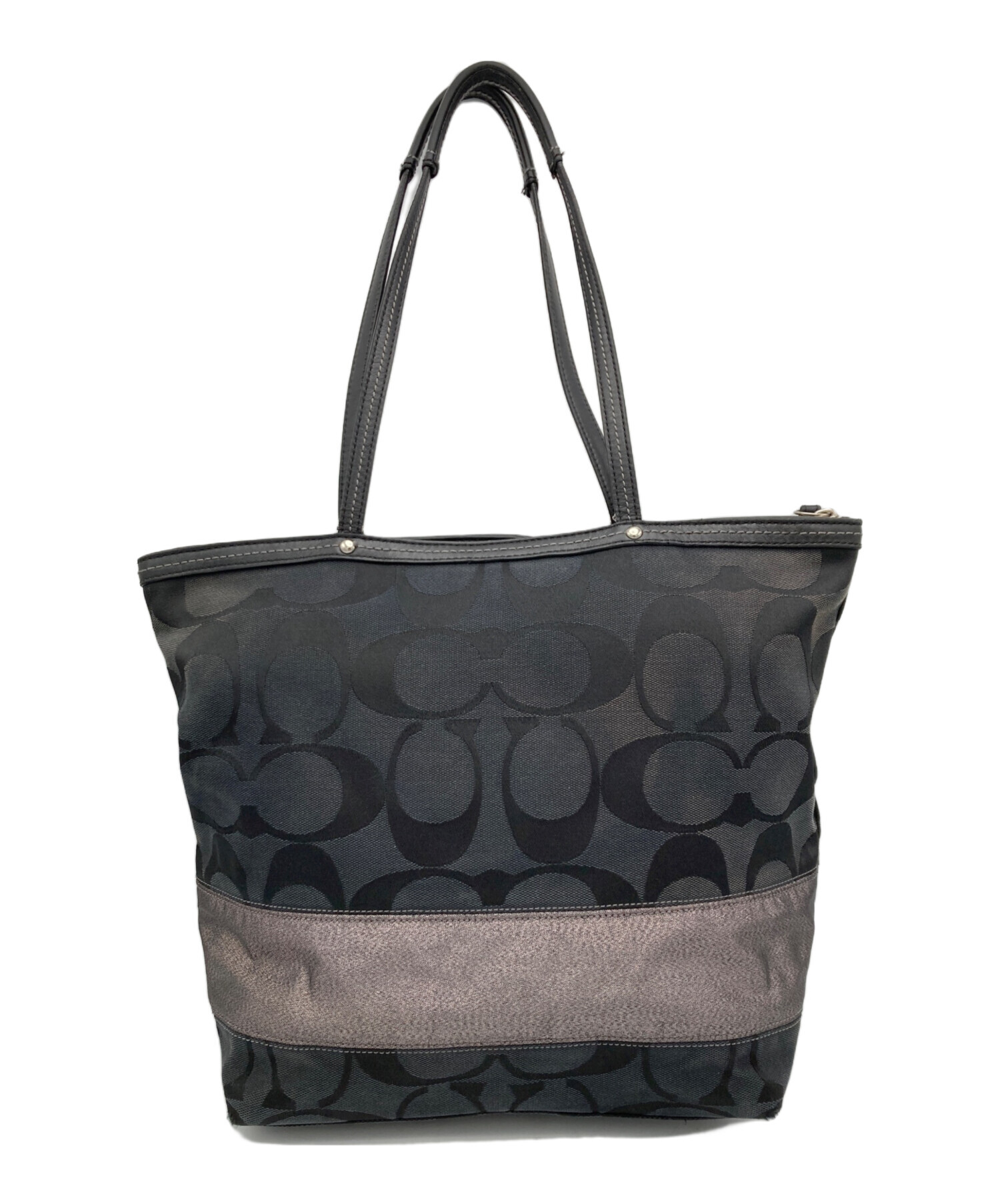 中古・古着通販】COACH (コーチ) シグネチャートートバッグ ブラック 