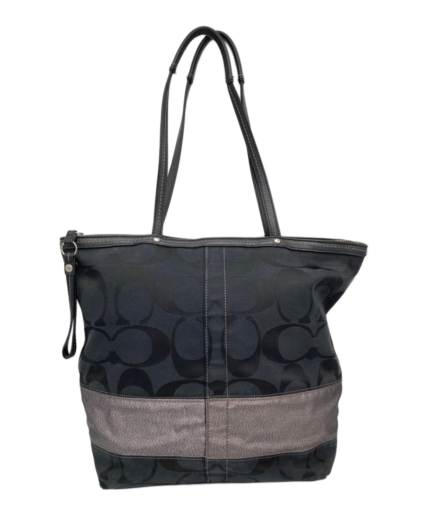 中古・古着通販】COACH (コーチ) シグネチャートートバッグ ブラック