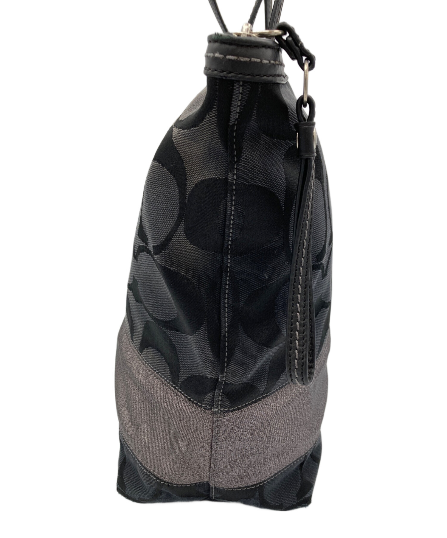 中古・古着通販】COACH (コーチ) シグネチャートートバッグ ブラック 