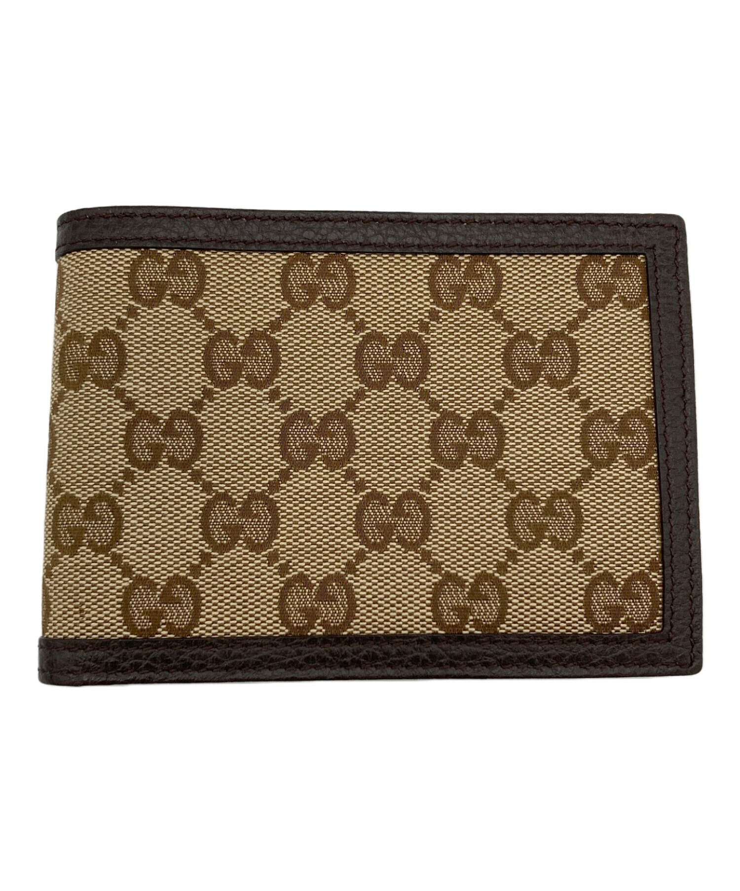 中古・古着通販】GUCCI (グッチ) GGキャンバス 2つ折り財布 ブラウン