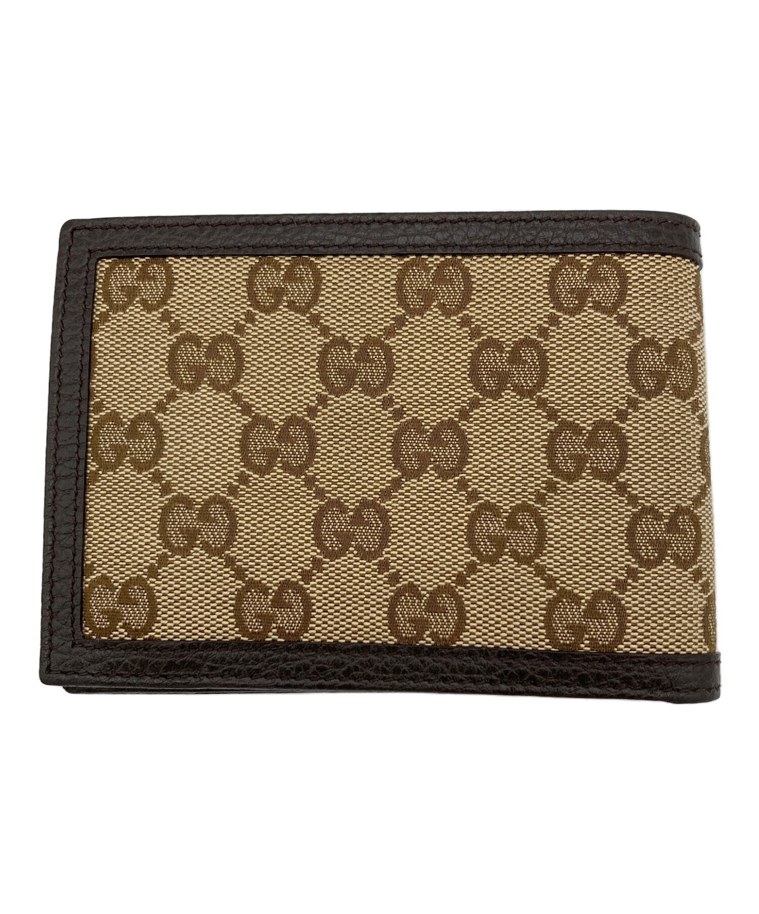 中古・古着通販】GUCCI (グッチ) GGキャンバス 2つ折り財布 ブラウン