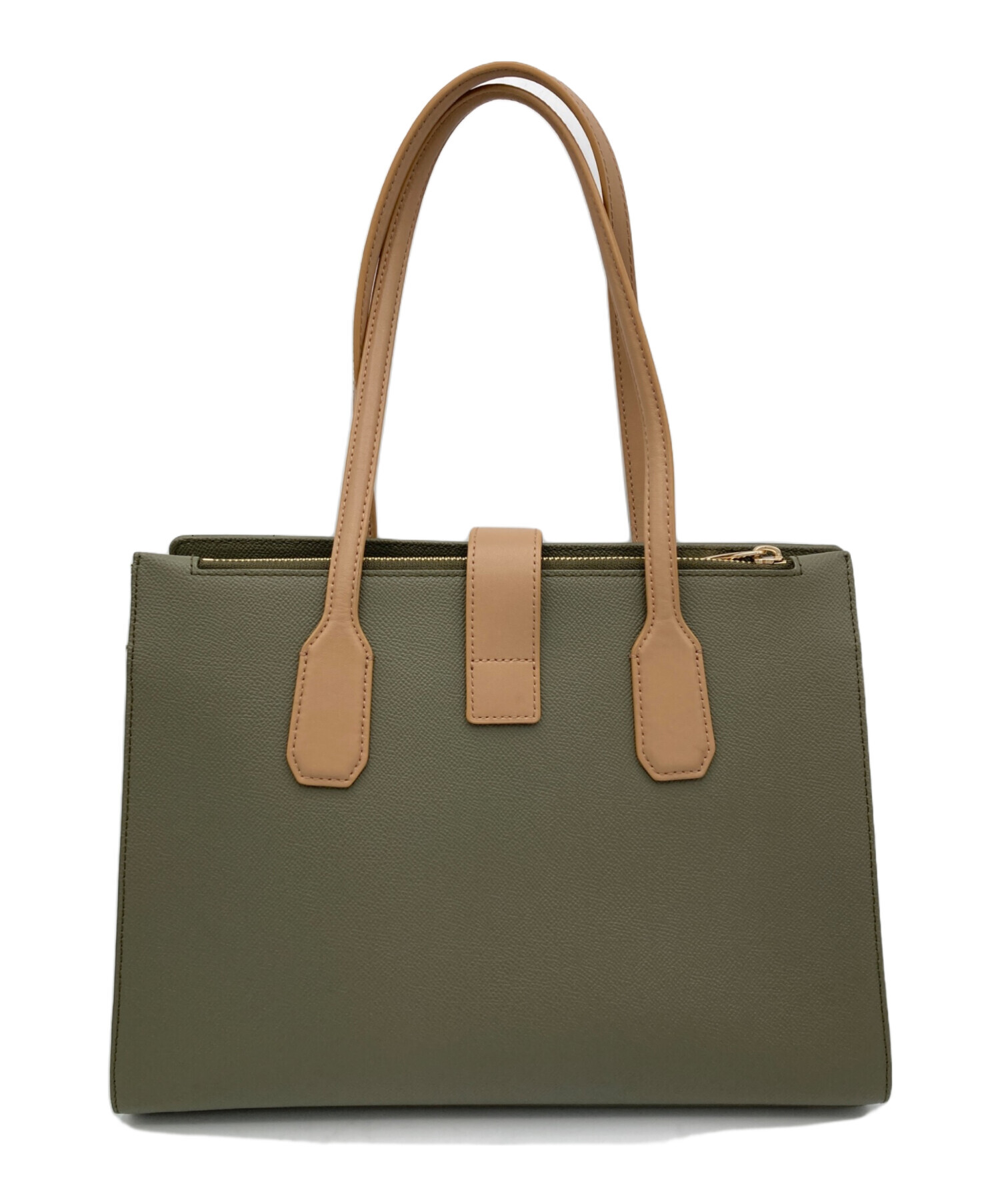 美品】FURLA ダークグリーン トートバッグ 中古・古着通販】FURLA 