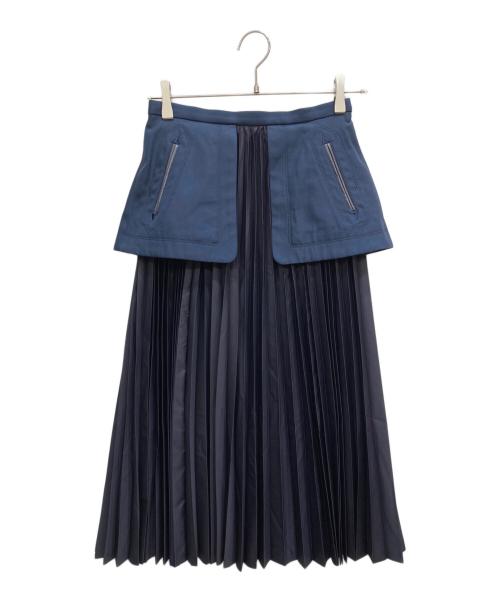 【美品】TOGA PULLA プリーツ スーチングウールプリーツ巻きスカート 中古・古着通販】TOGA PULLA (トーガ プルラ) ドッキングプリーツ