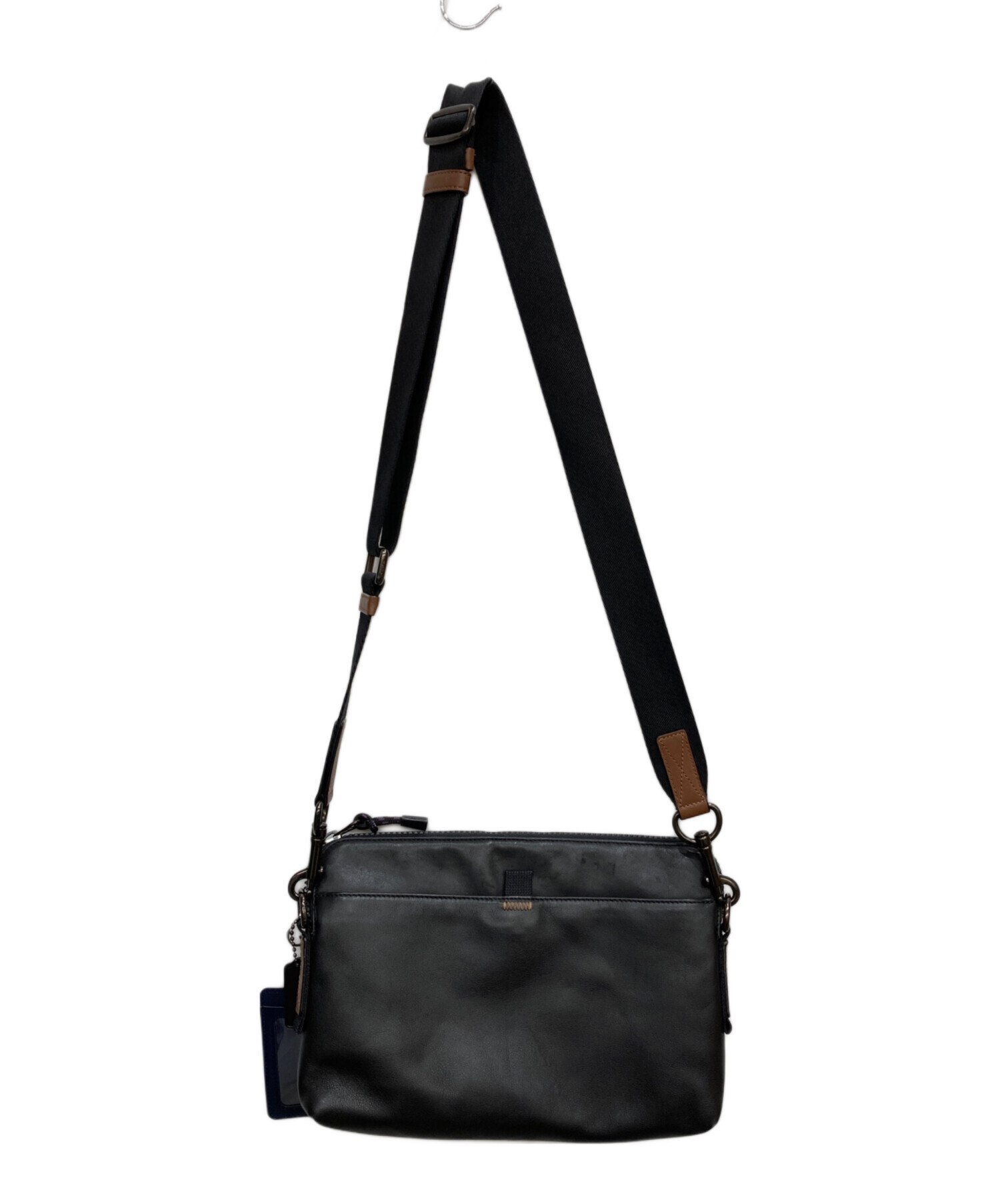 中古 今だけ coach コーチ　肩掛け レザーバッグ　ブラック 中古・古着通販】COACH (コーチ) ショルダーバッグ ブラック｜ブランド