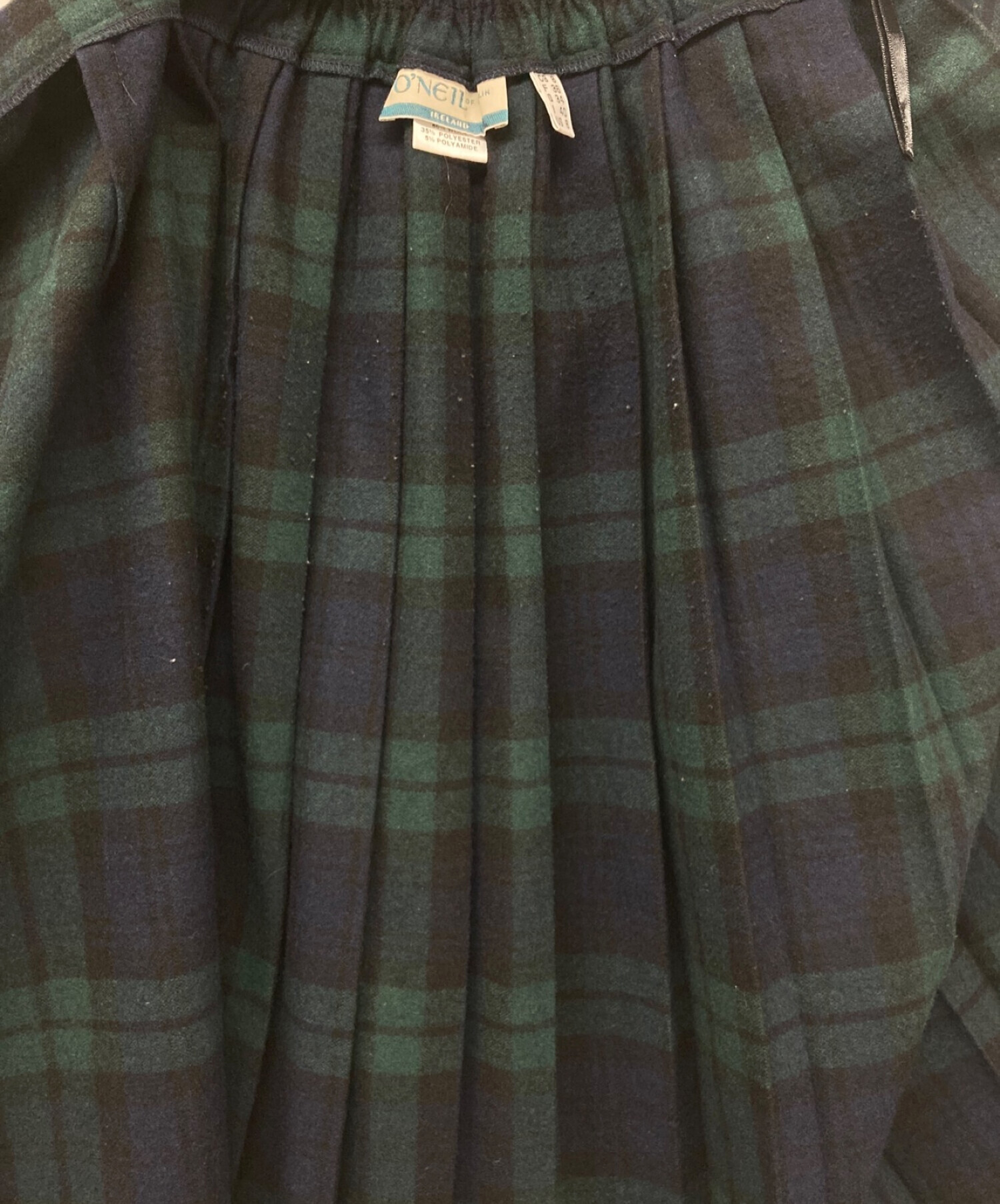 タグ付★ オニールオブダブリン チェック ラップスカート グリーン 74cm O'NEIL of DUBLIN（オニールオブダブリン） WRAP SKIRT ウール タック