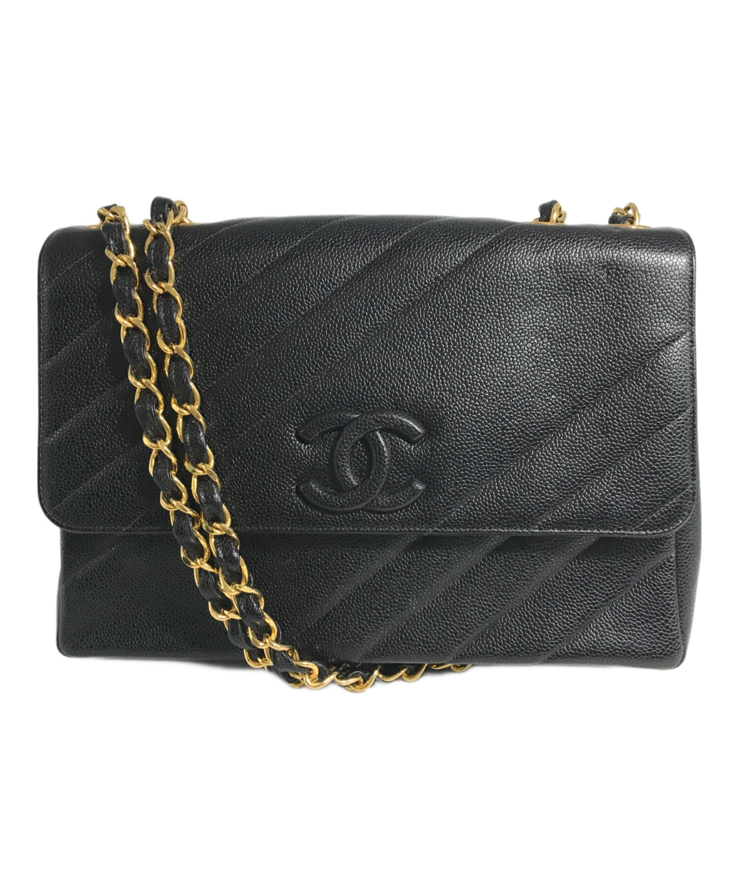 ☆ジャンク☆ CHANEL シャネル ココマーク チェーン ショルダー バッグ 中古・古着通販】CHANEL (シャネル) キャビアスキン ココマーク