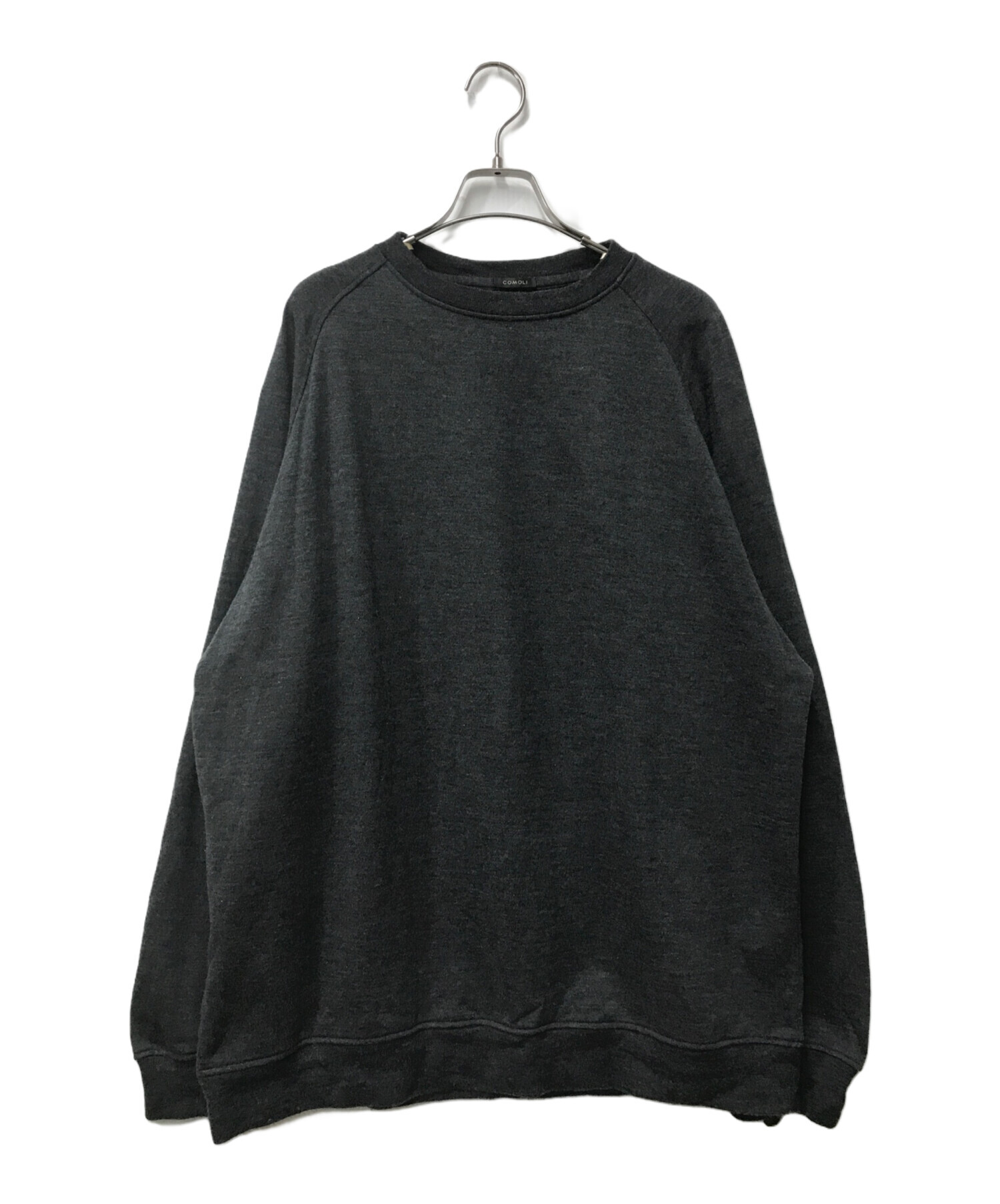 古着 comoli コモリ ラグラン スウェット 黒-ミュウミュウ カナパ 花柄