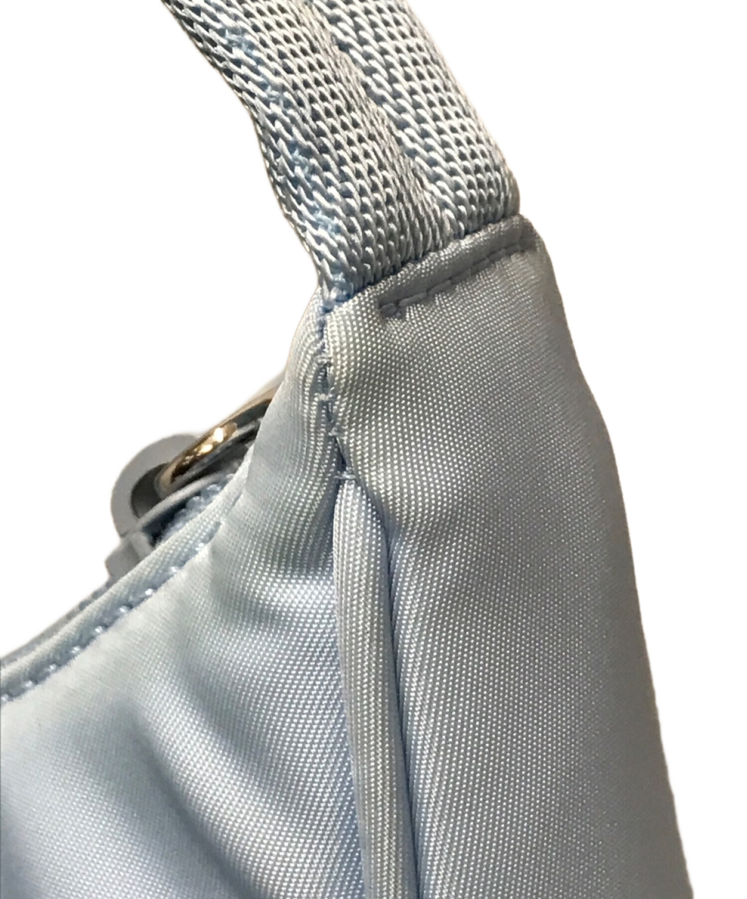 PRADA ショルダーバッグ ブルーシルバー ナイロン 中古・古着通販】PRADA (プラダ) ナイロンショルダーバッグ PRADA