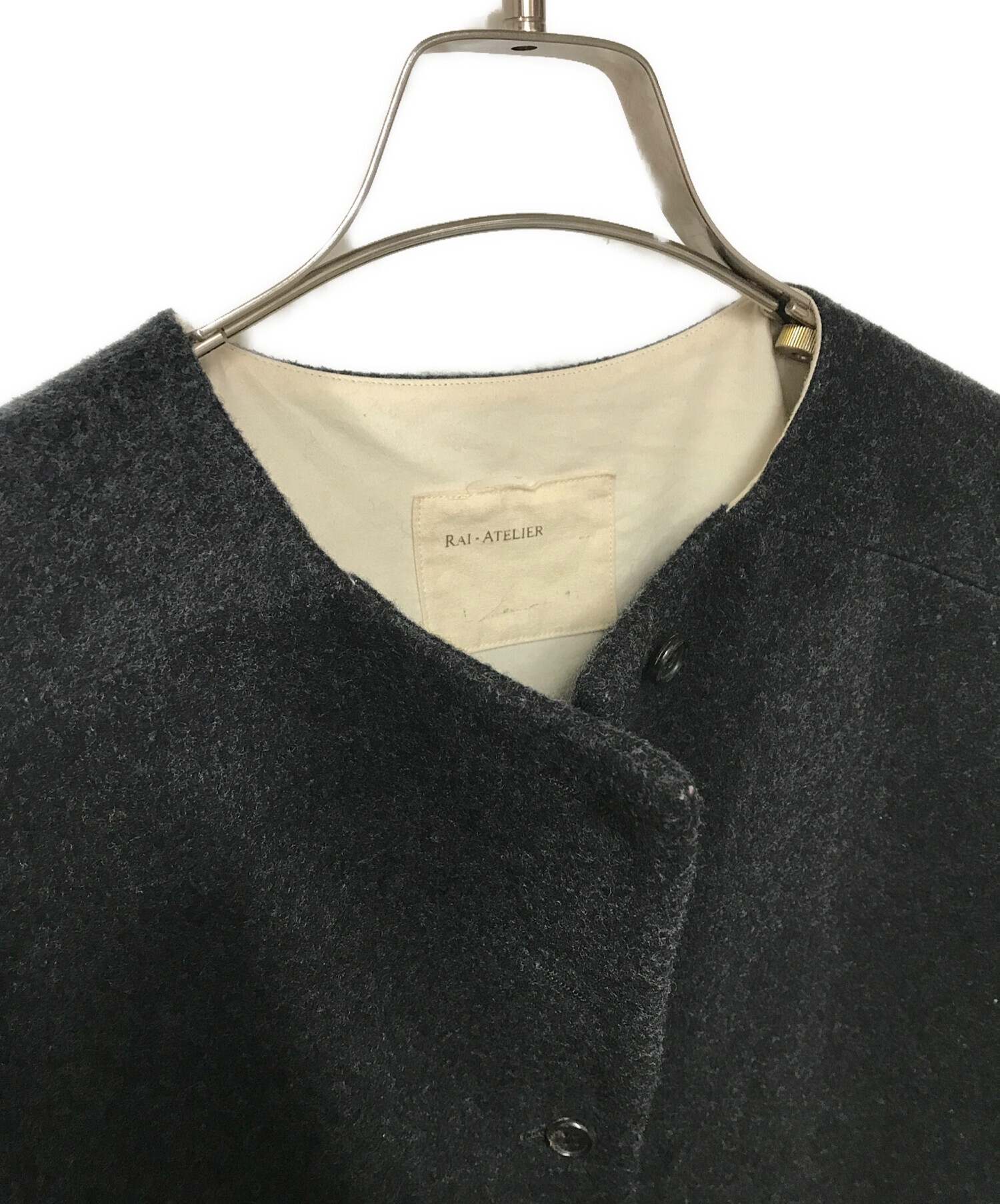 中古・古着通販】RAI ATELIER (ライアトリエ) ノーカラーウールコート  